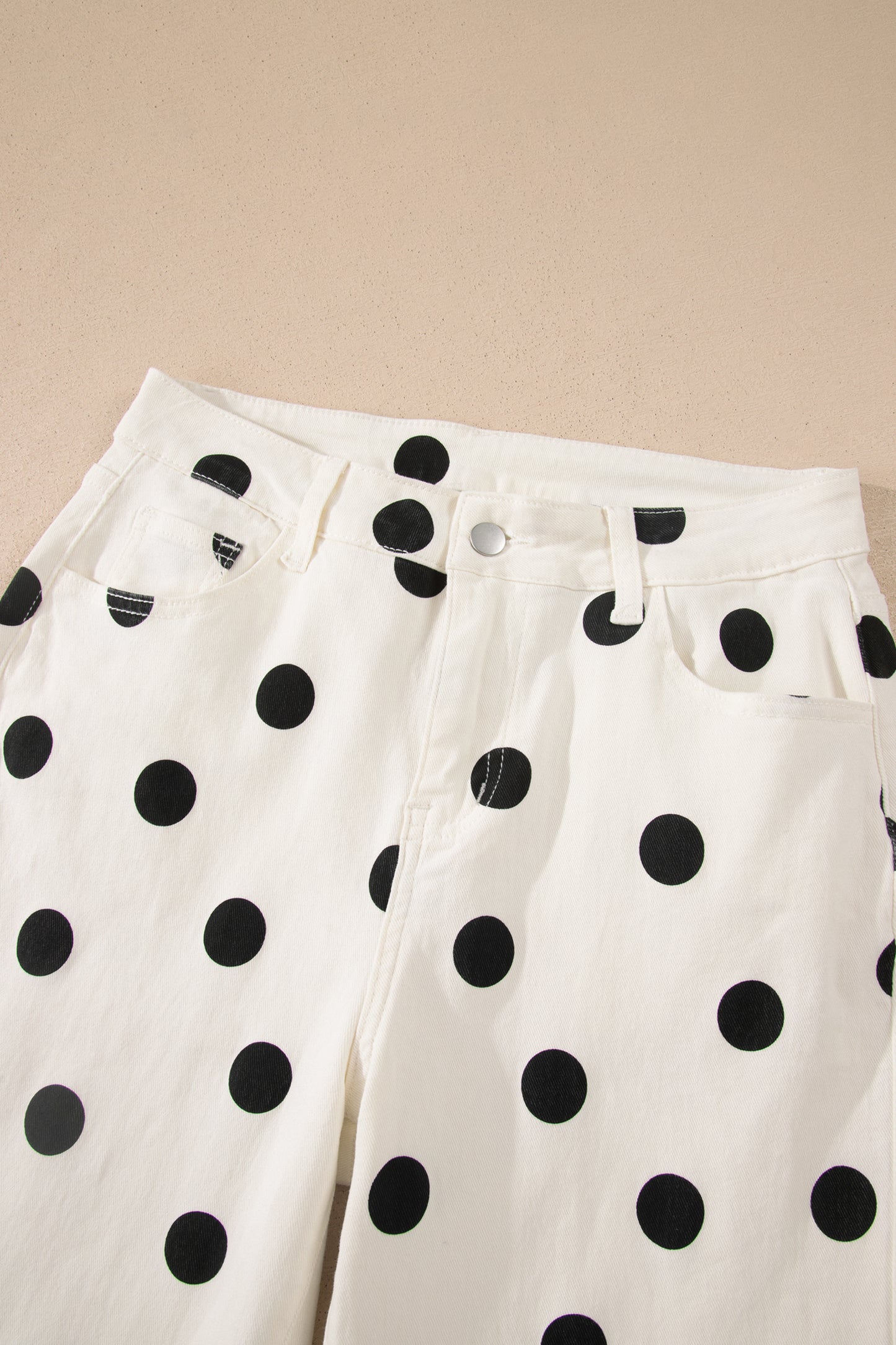 Polka Dot Wide Leg Jeans Women Size 4–16
