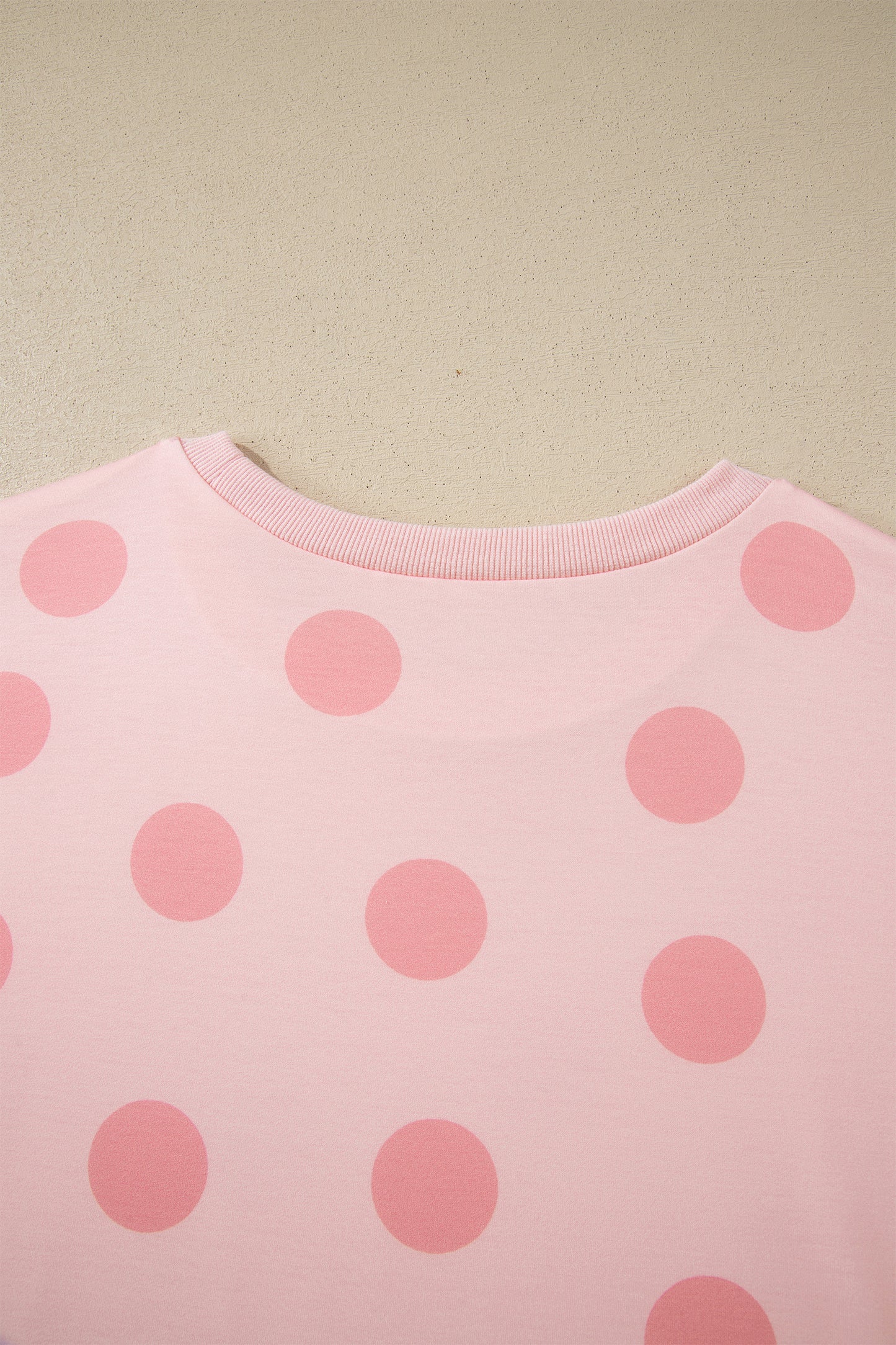 Polka Dot Drop Shoulder Tee & Drawstring Shorts Set