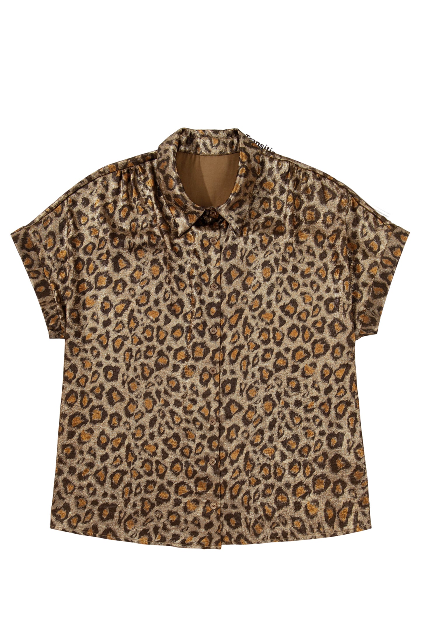 Plus Size Leopard Print Button-Up Shirt Women 1X–4X