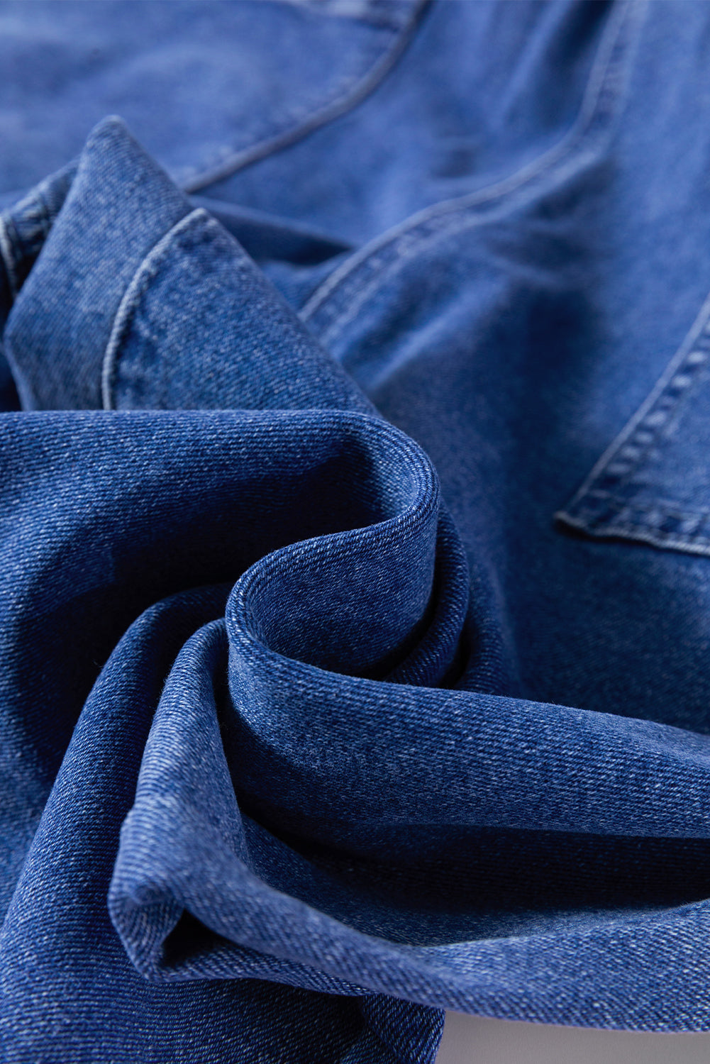 Dark Blue Mineral Wash Wide Leg Denim Overalls