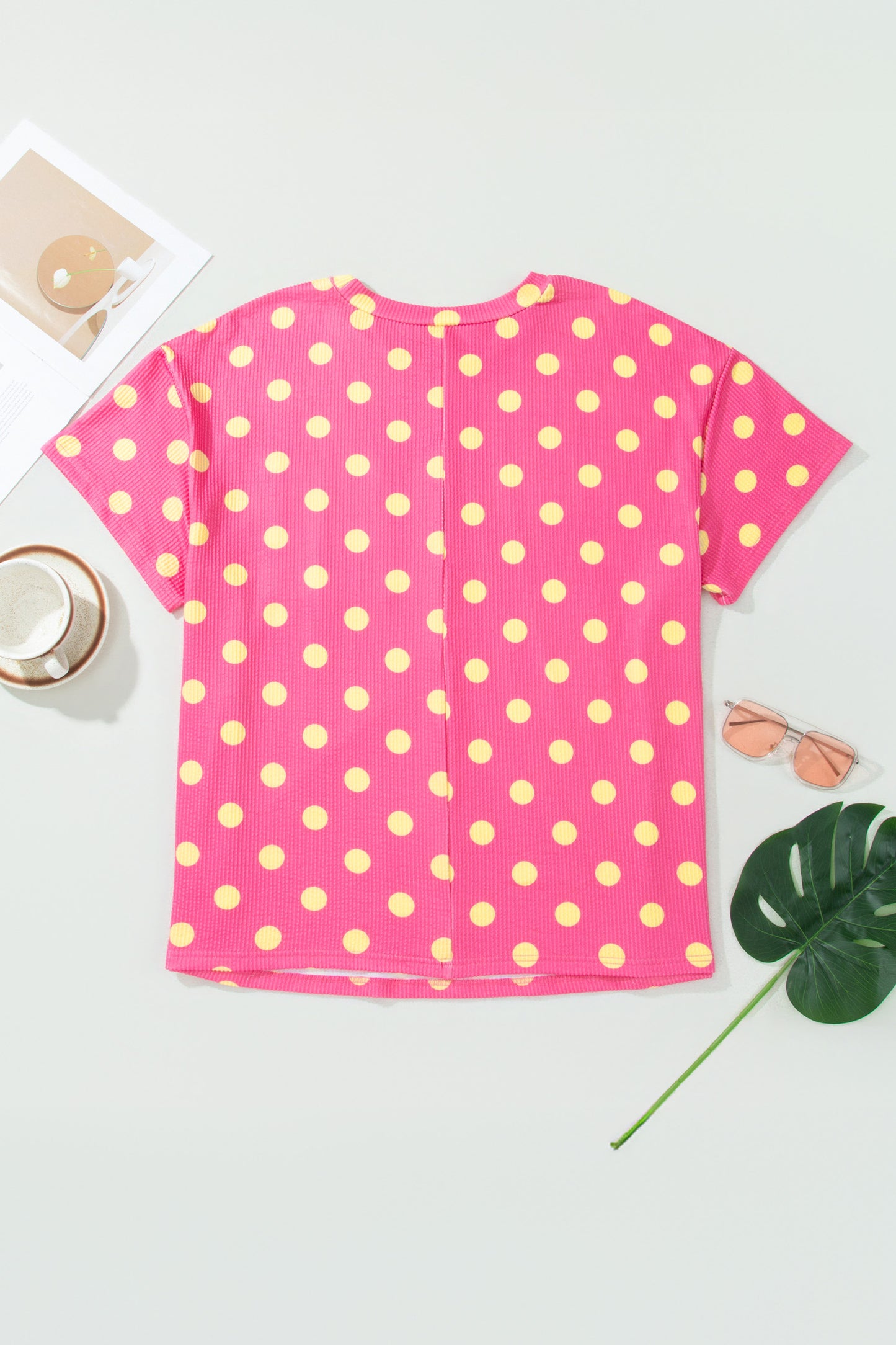 Plus Size Polka Dot Ribbed Top Women 1X–4X