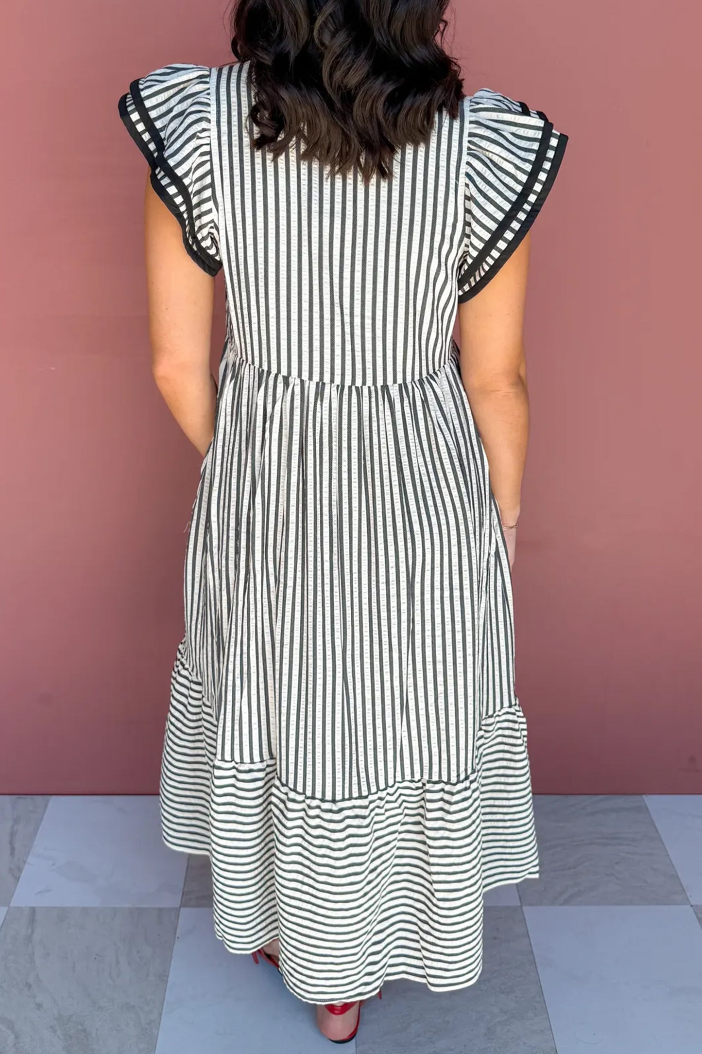 Plus Size Striped Maxi Dress Women 1X–4X