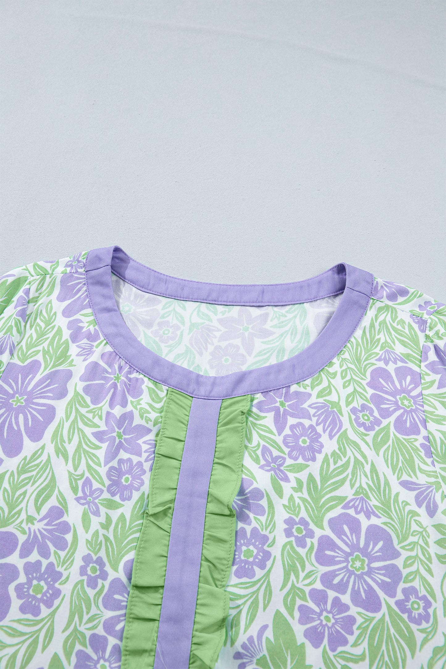 Floral Print Ruffle Sleeve Blouse Women S–XL