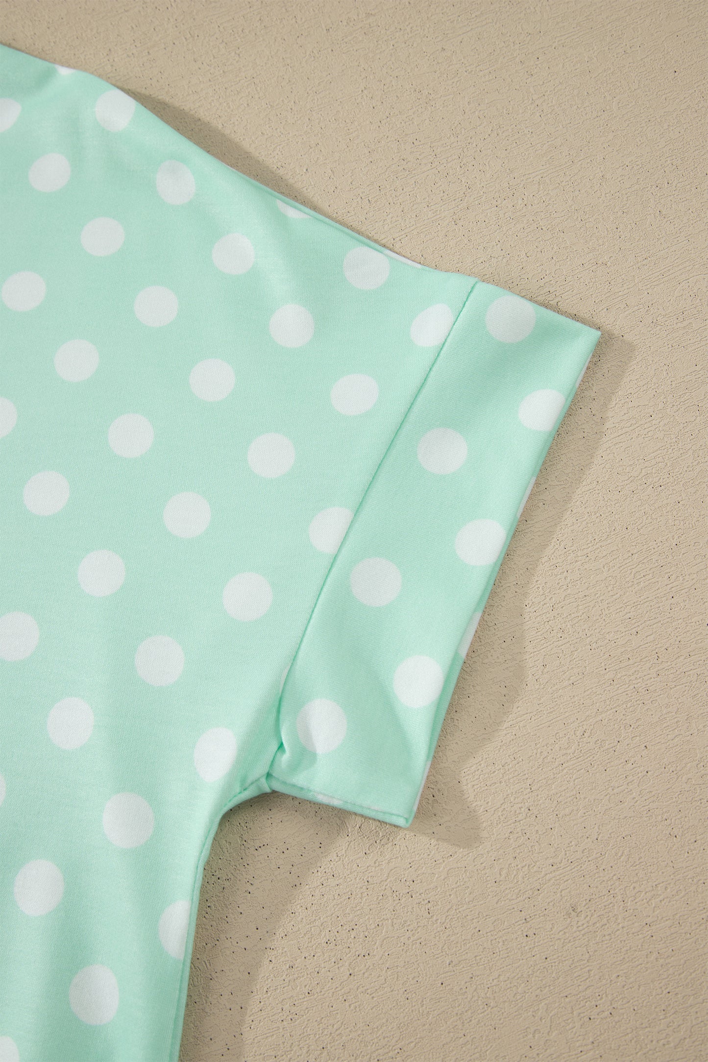 Polka Dot Mock Neck Two-Piece Short Set Women S–XL