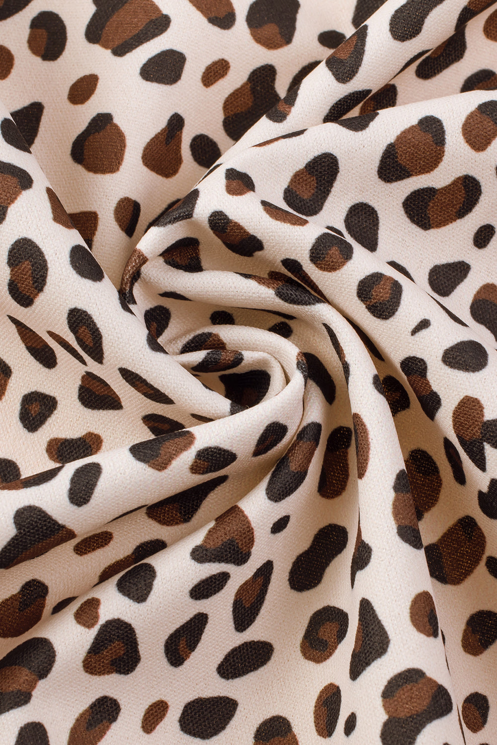 Khaki Leopard Print Open Front Cardigan – Plus Size 1X–3X