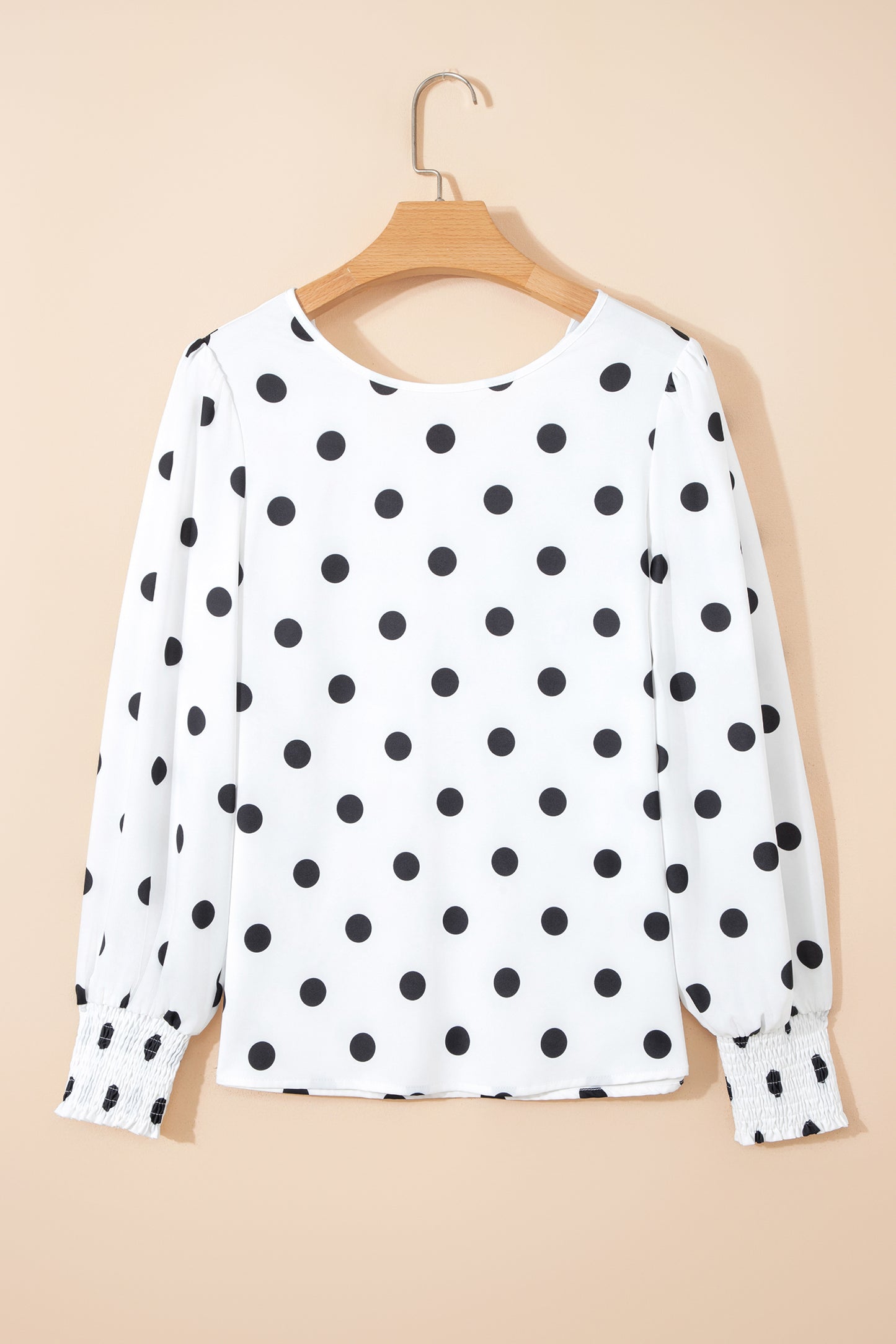 Polka Dot Frilled Long Sleeve Blouse