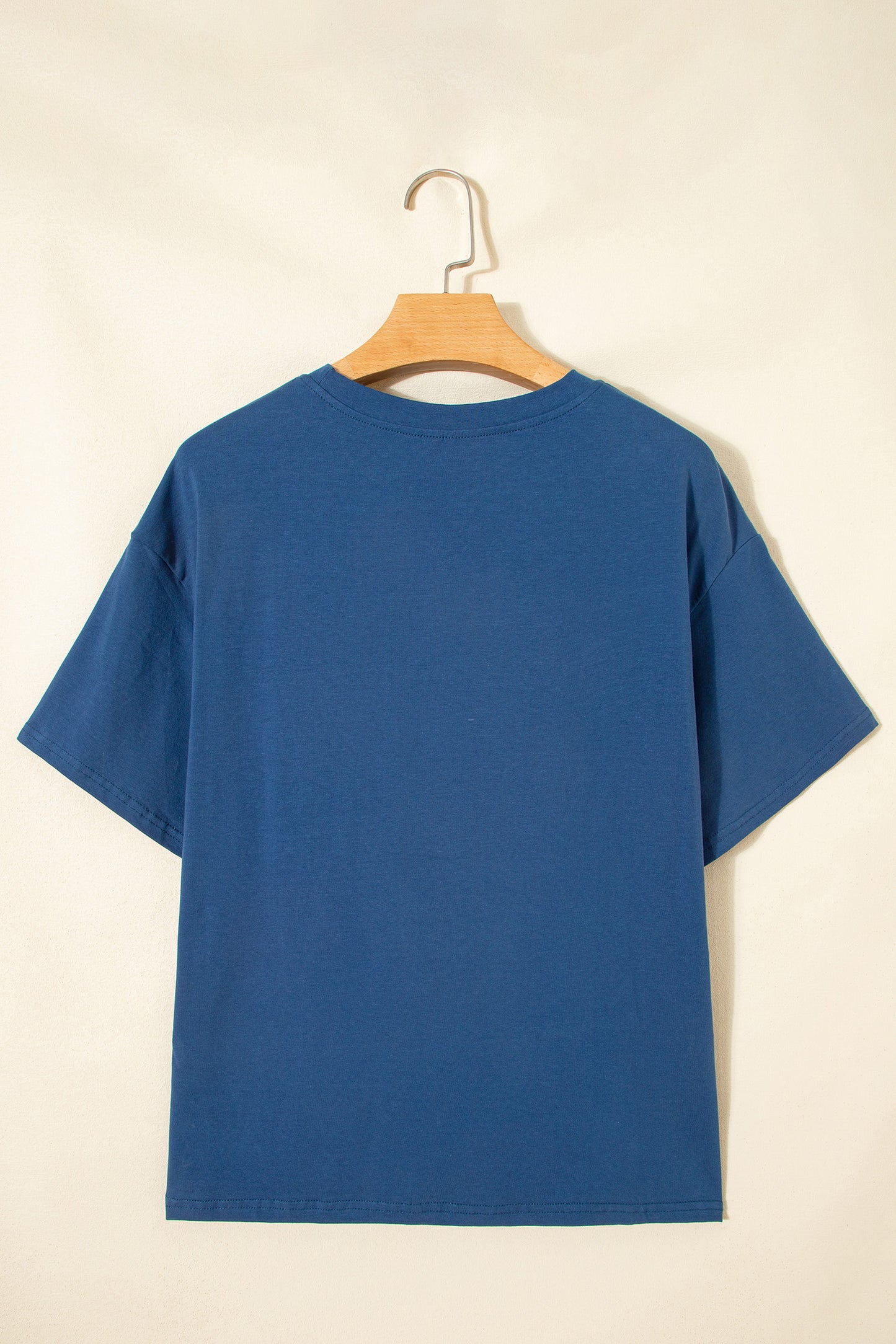 Color Block Short-Sleeve Top with Printed Patch Pocket | Sail Blue & White