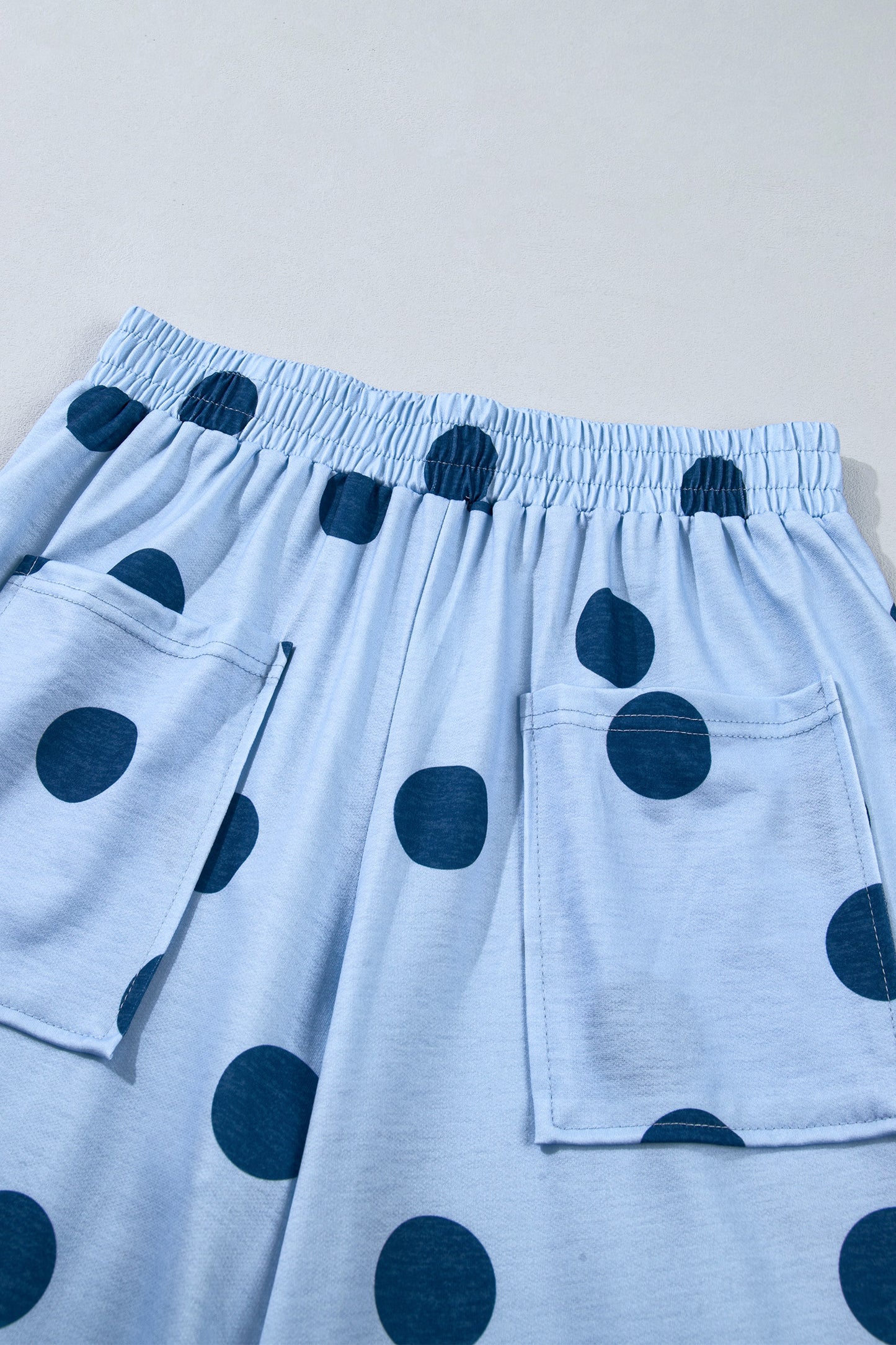 Women's Polka Dot Wide Leg Elastic Waist Pants S to XL