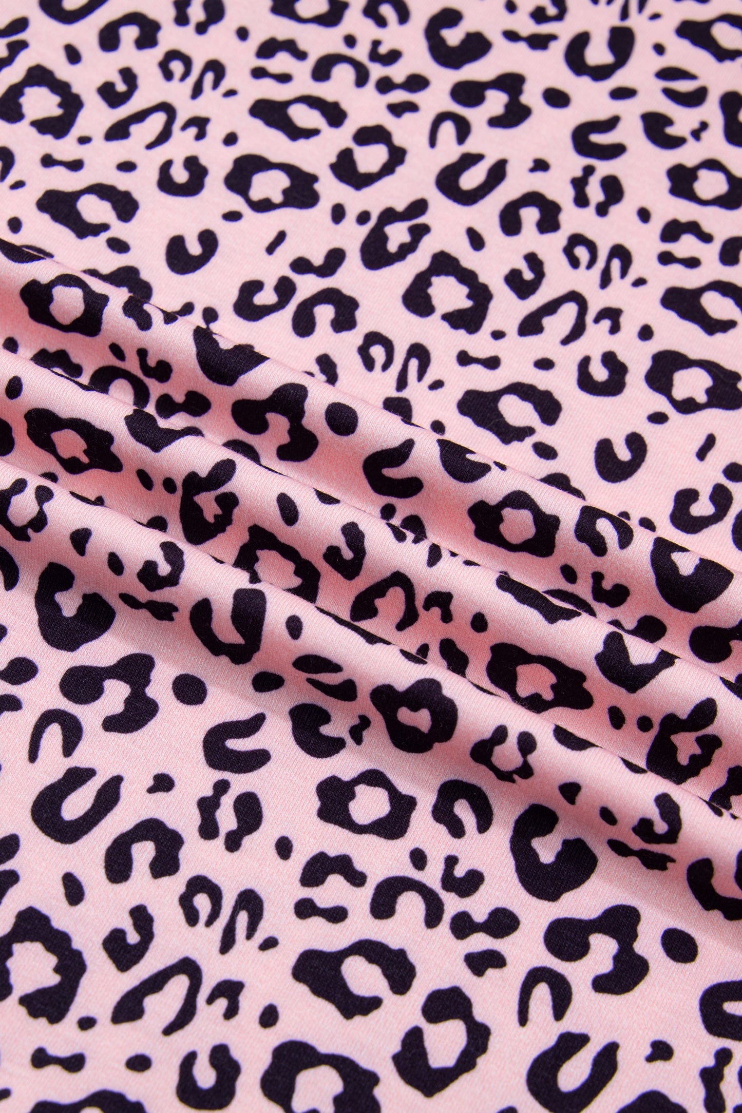 Plus Size Pink Leopard Print Patchwork Tee Women 1X–4X