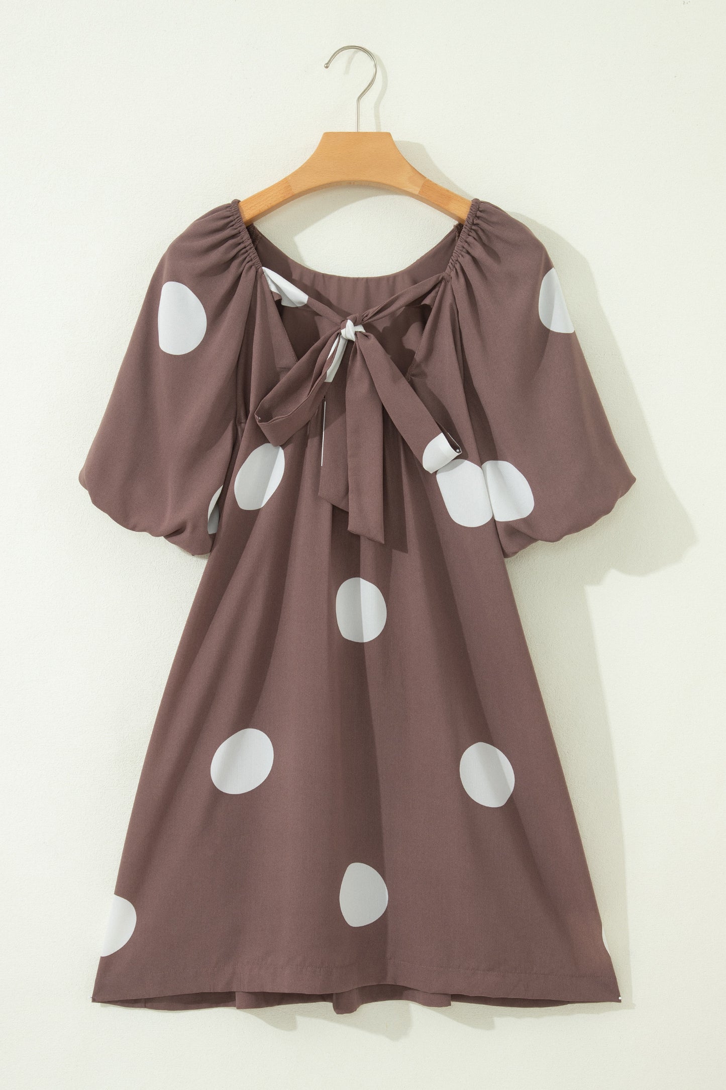 Brown Polka Dot Mini Dress Women S–XL