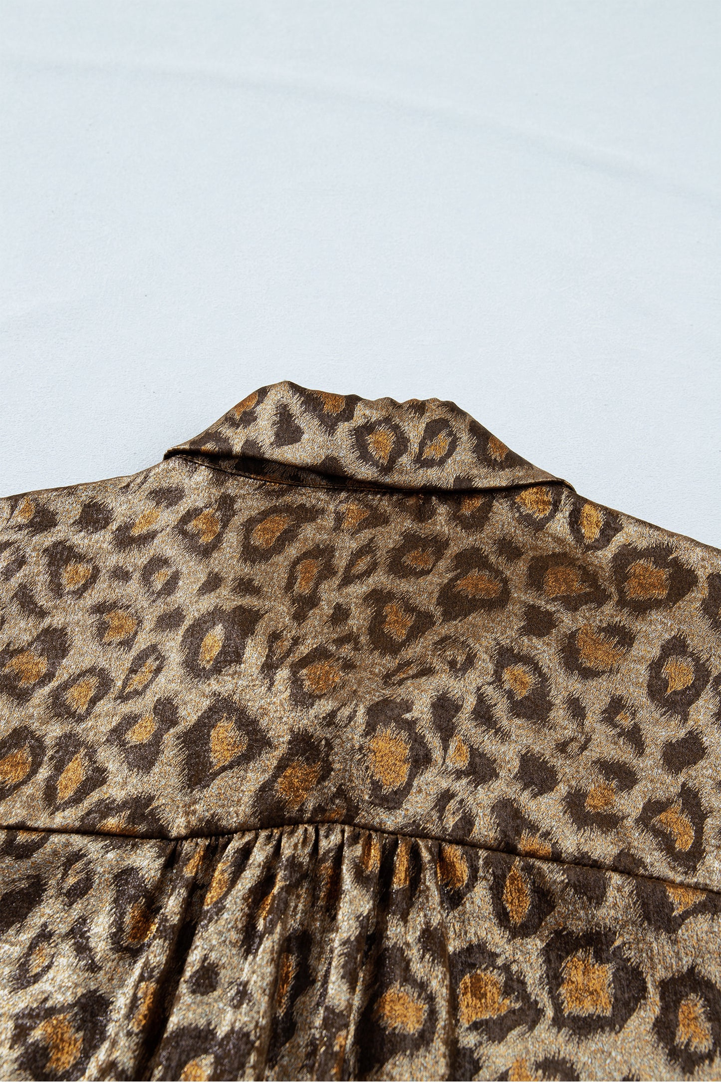 Plus Size Leopard Print Button-Up Shirt Women 1X–4X