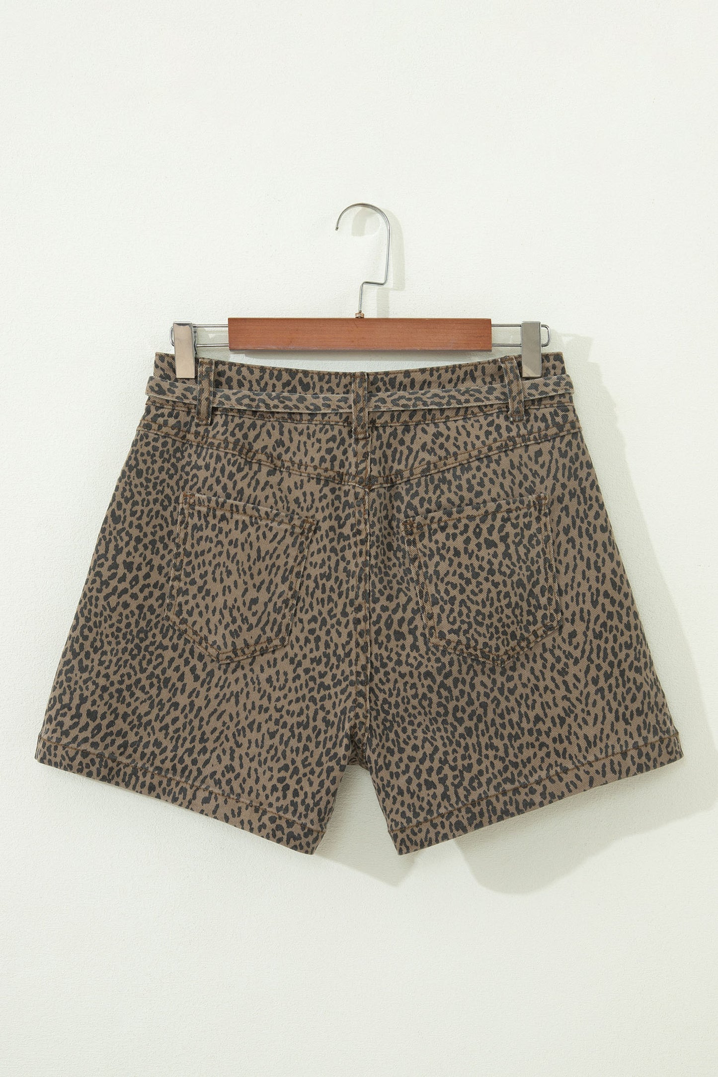 Leopard Print High Waist Shorts Women Size 4–16