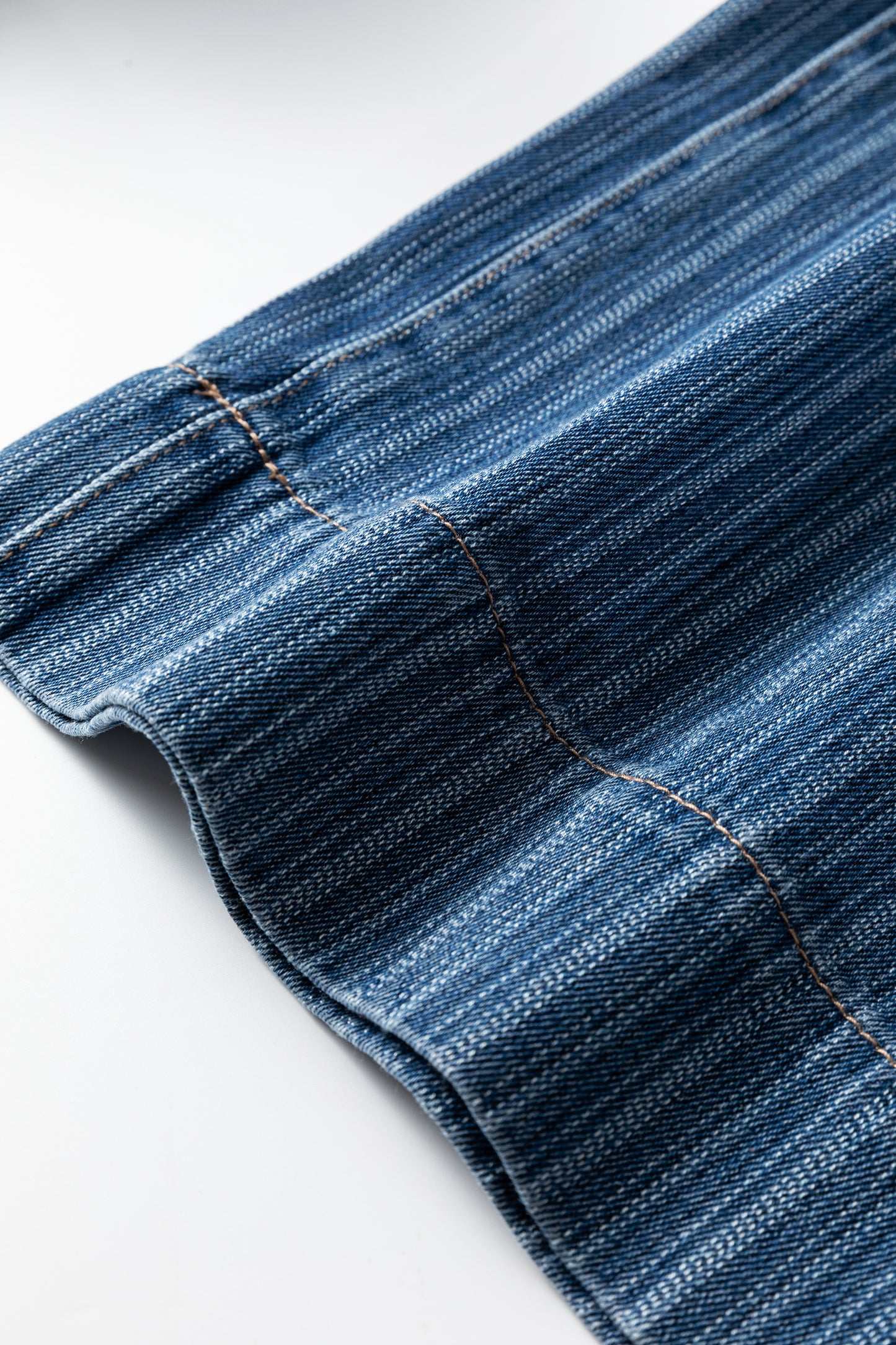 Blue Stripe Contrast Drawstring Pocketed Loose Jeans