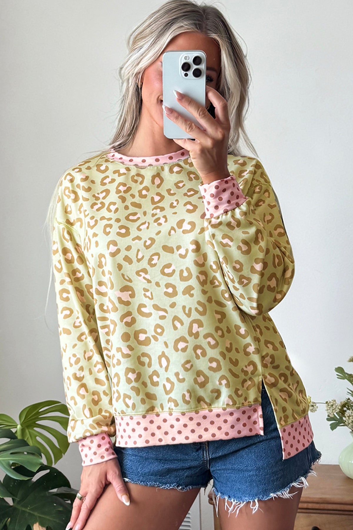 Leopard Print Long Sleeve Top S to XL