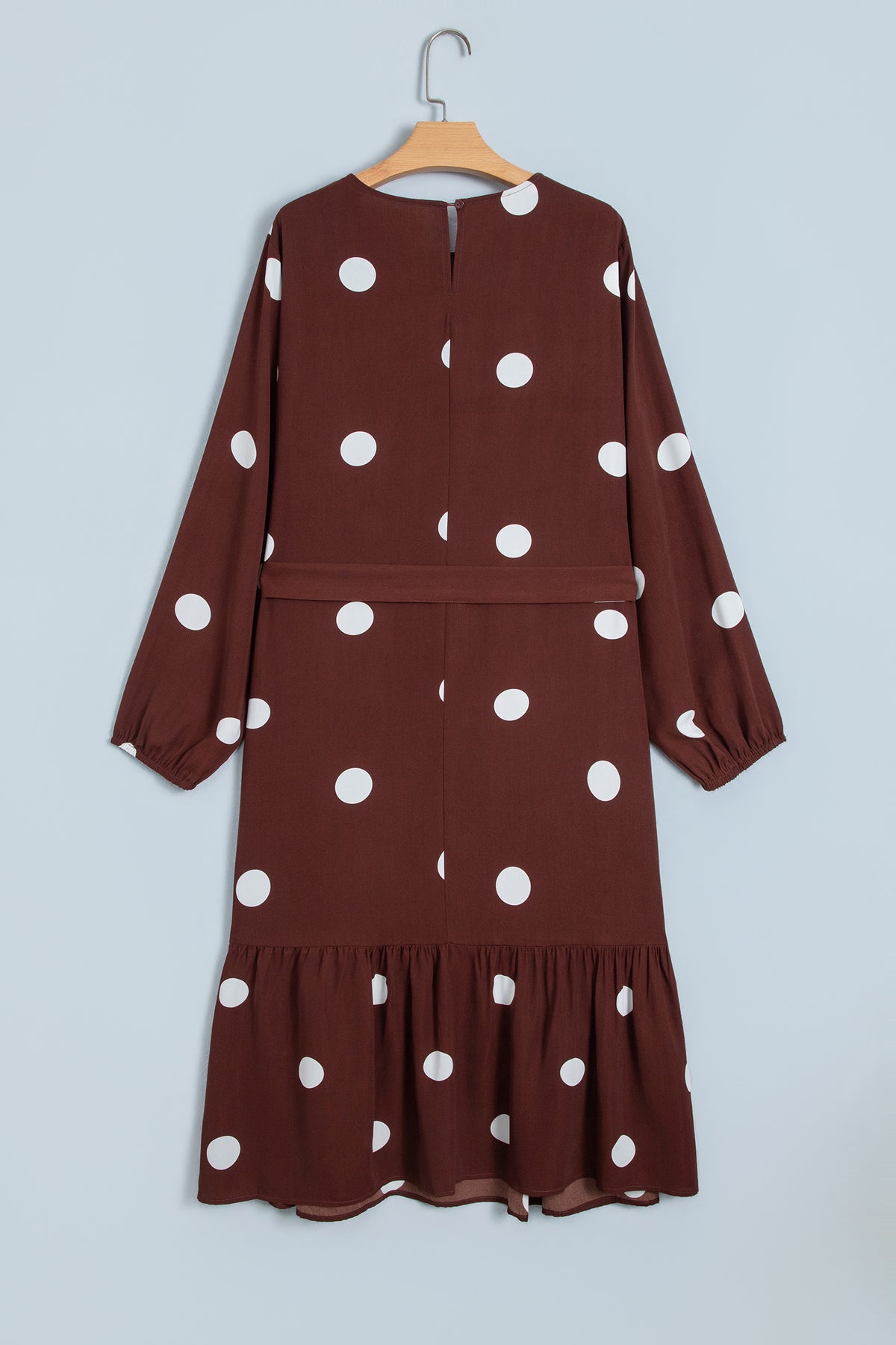 Plus Size Polka Dot Tie Waist Midi Dress Women 1X to 4X