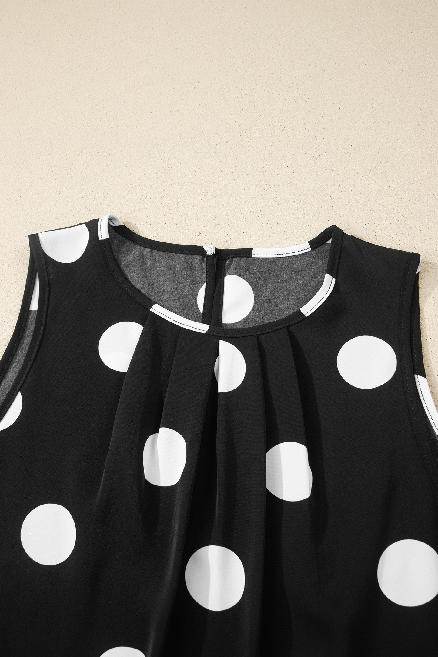 Black Polka Dot Tank and Wide Leg Pants Set Women S–XL