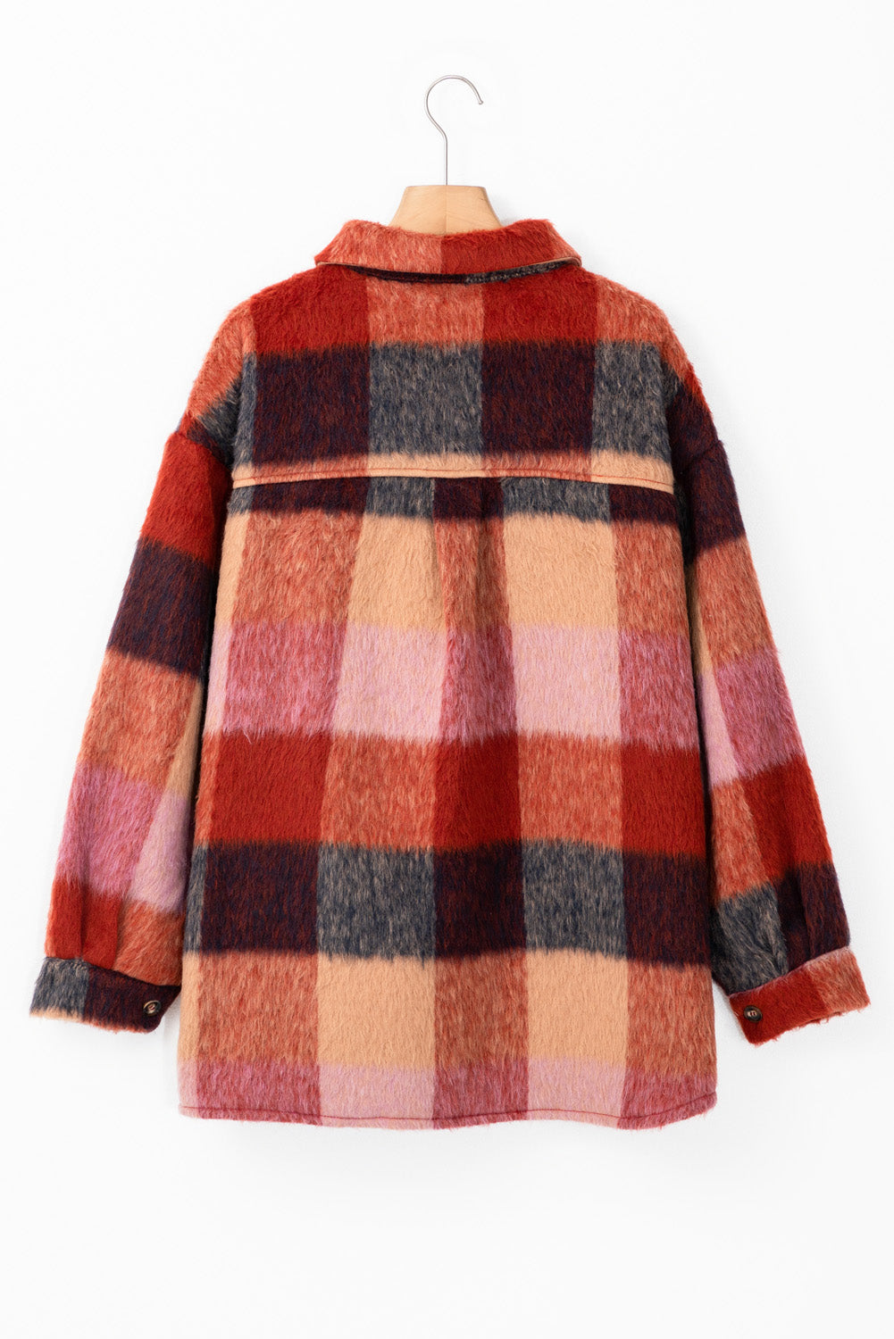 Plaid Print Flap Pocket Button Front Jacket | Plus Size | Earth Tones | 1X–4X