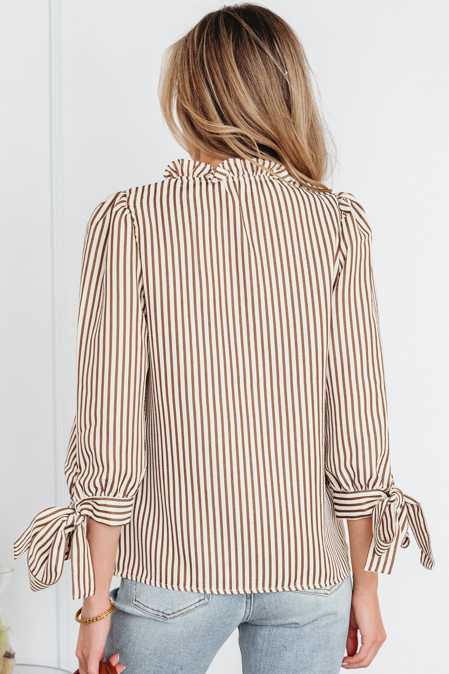 Striped Puff Sleeve Blouse Women S–XL