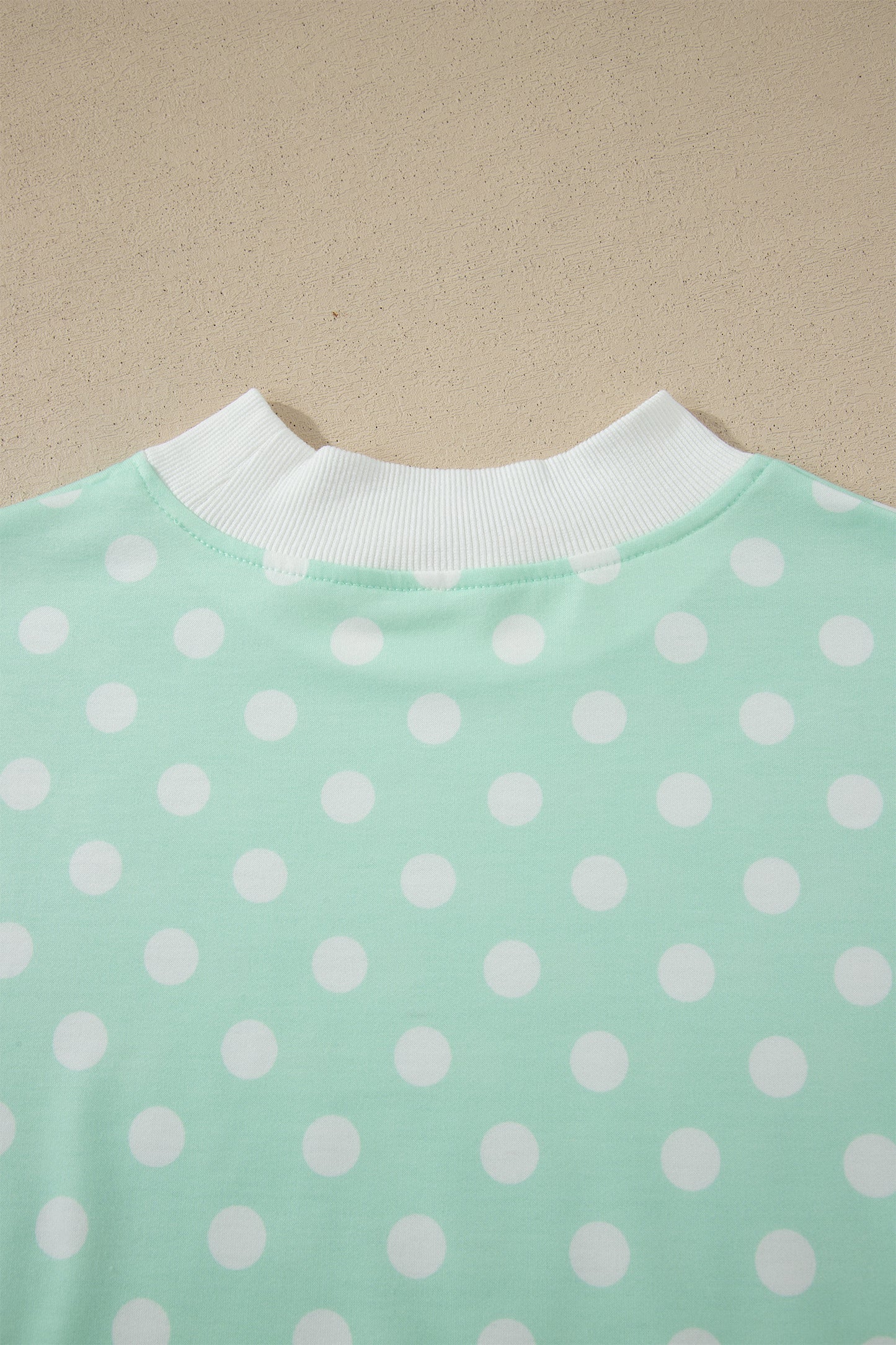 Polka Dot Mock Neck Two-Piece Short Set Women S–XL