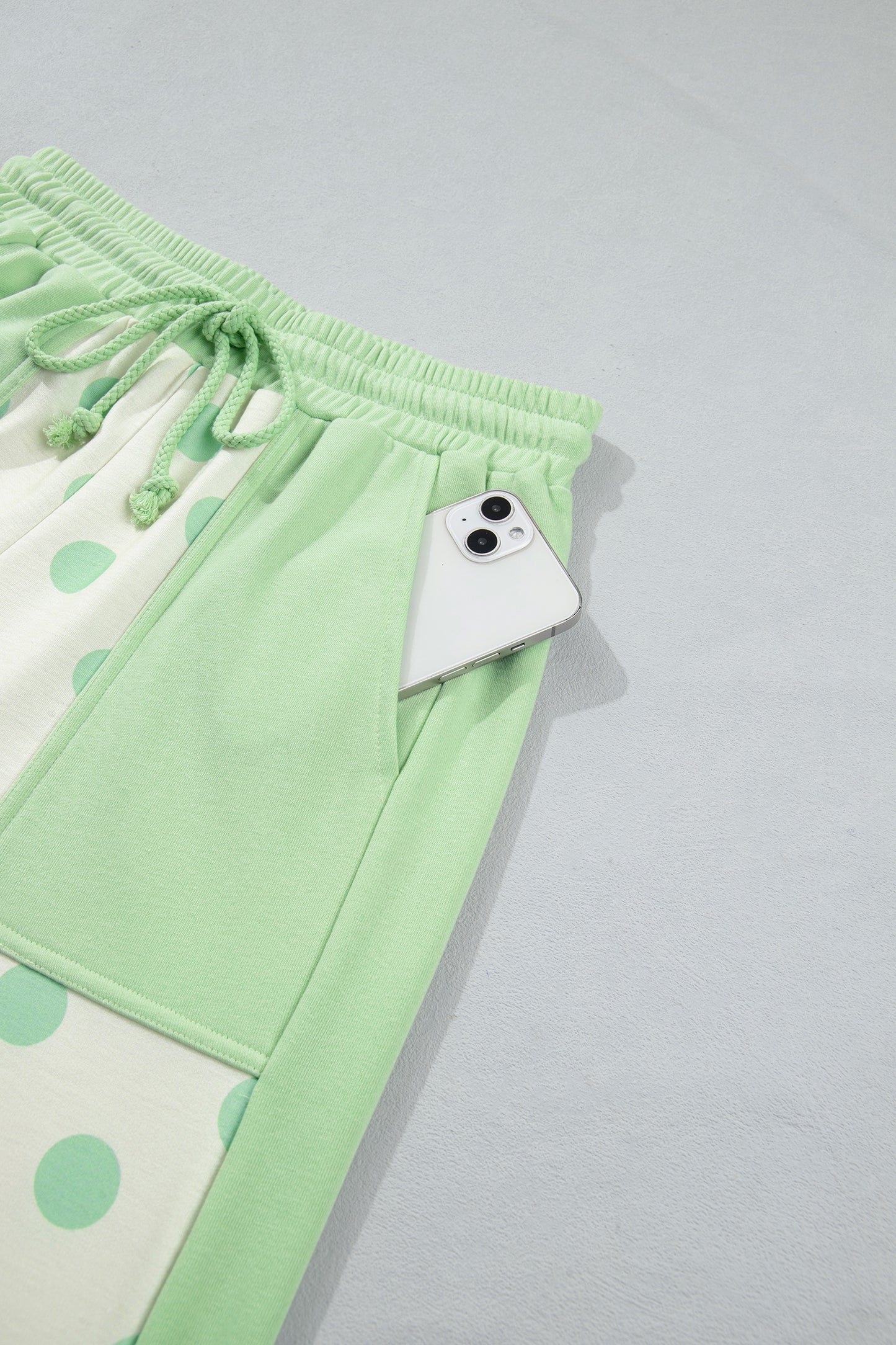 Womens Polka Dot Cropped Wide Leg Pant Set S–XL