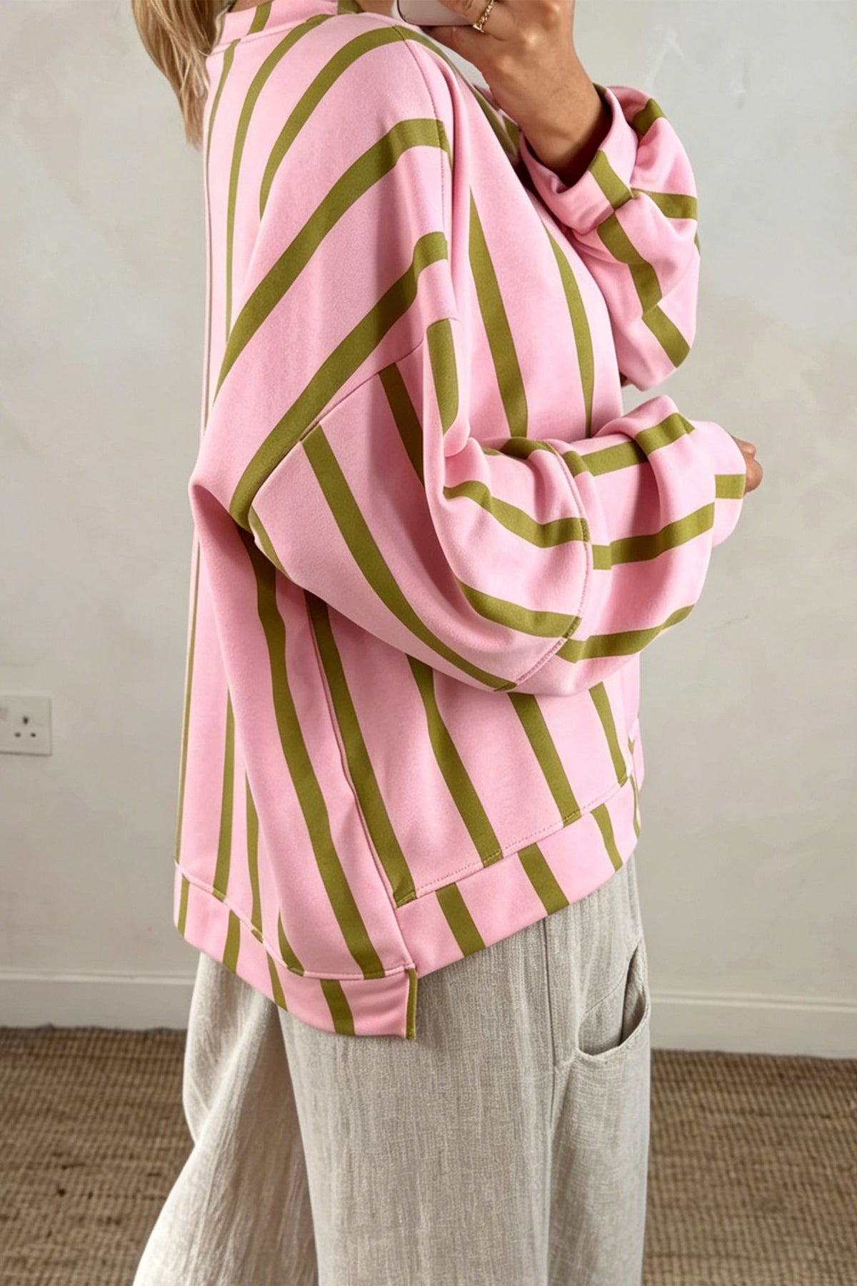Women's Striped Sweatshirt S to XL