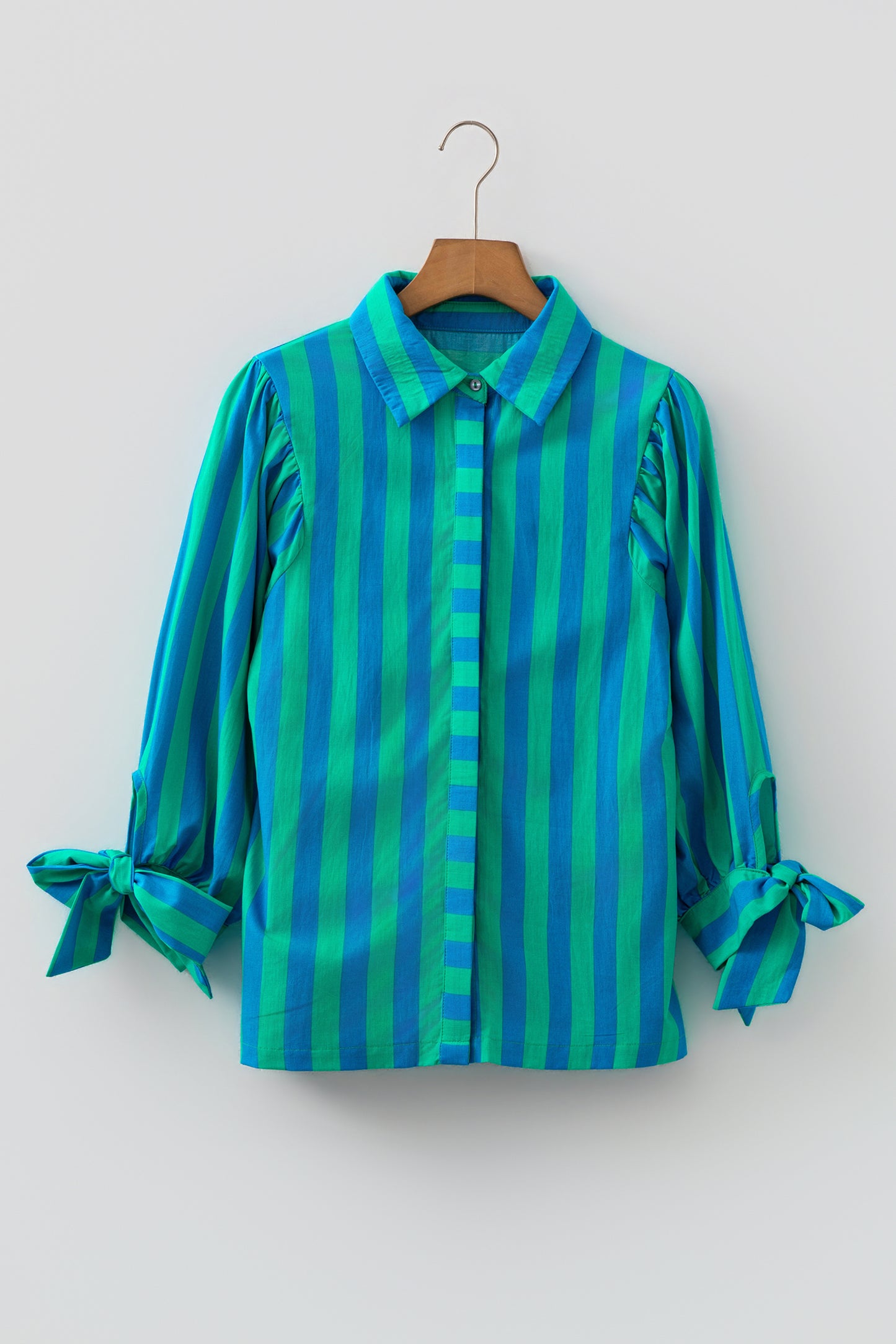 Womens Puff Sleeve Striped Blouse S–XL