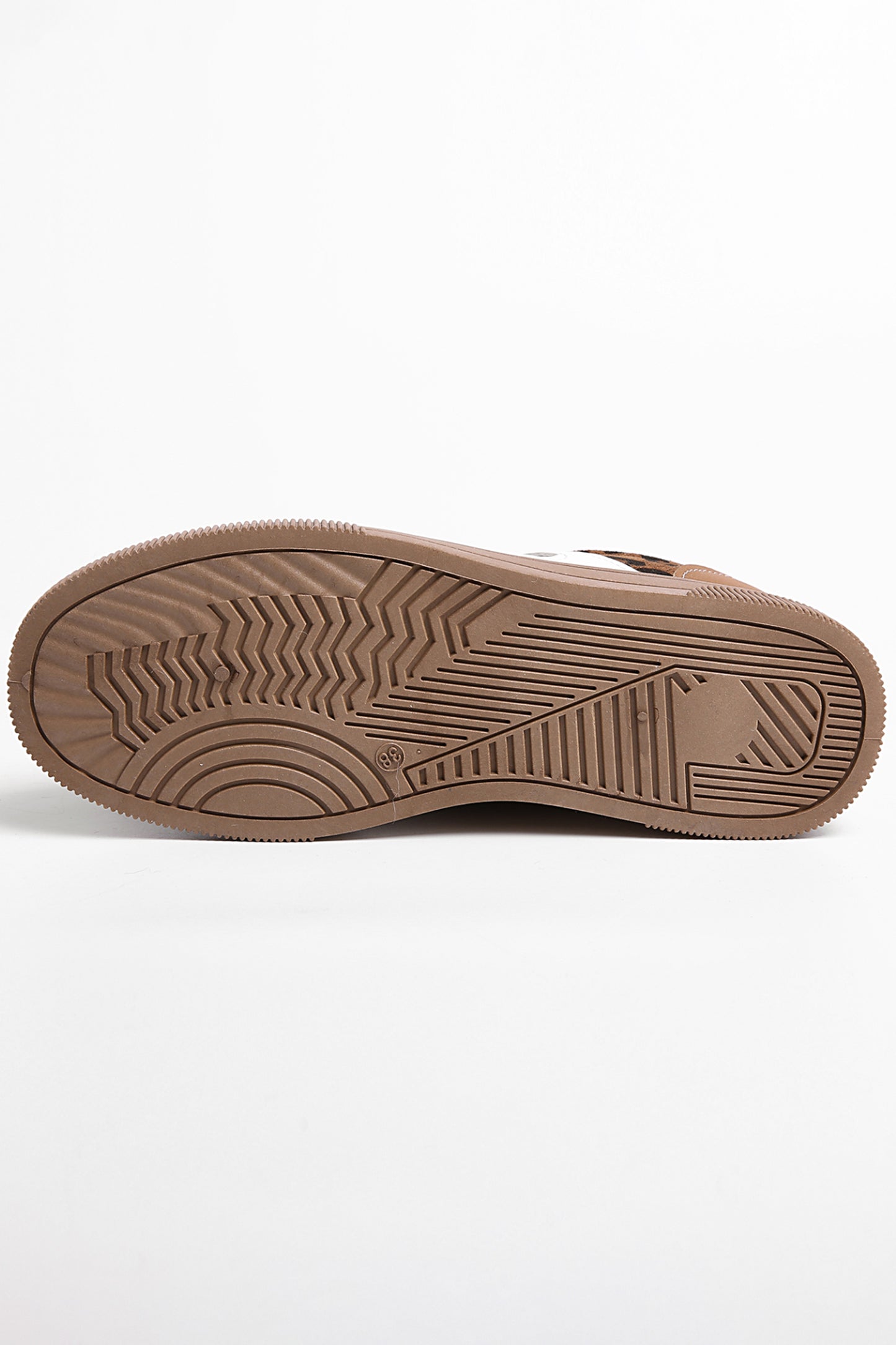 Woven Texture & Leopard Patchwork Lace-Up Flat Sneakers | White