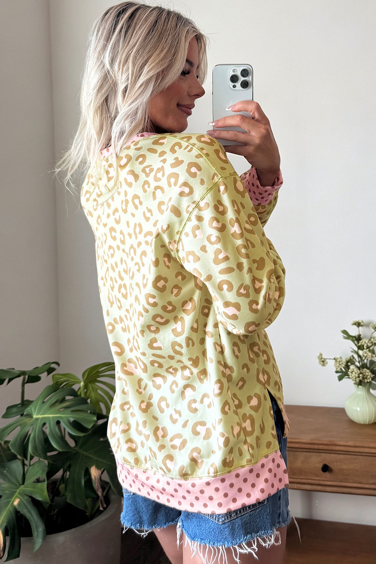 Leopard Print Long Sleeve Top S to XL