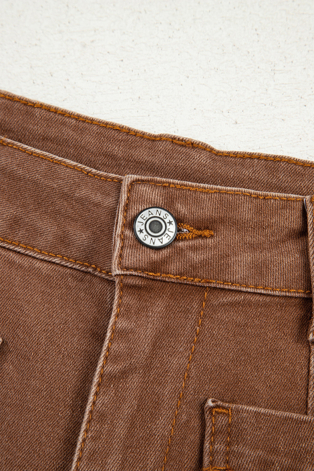 Brown Minimalist Patch Pocket Shift Jeans