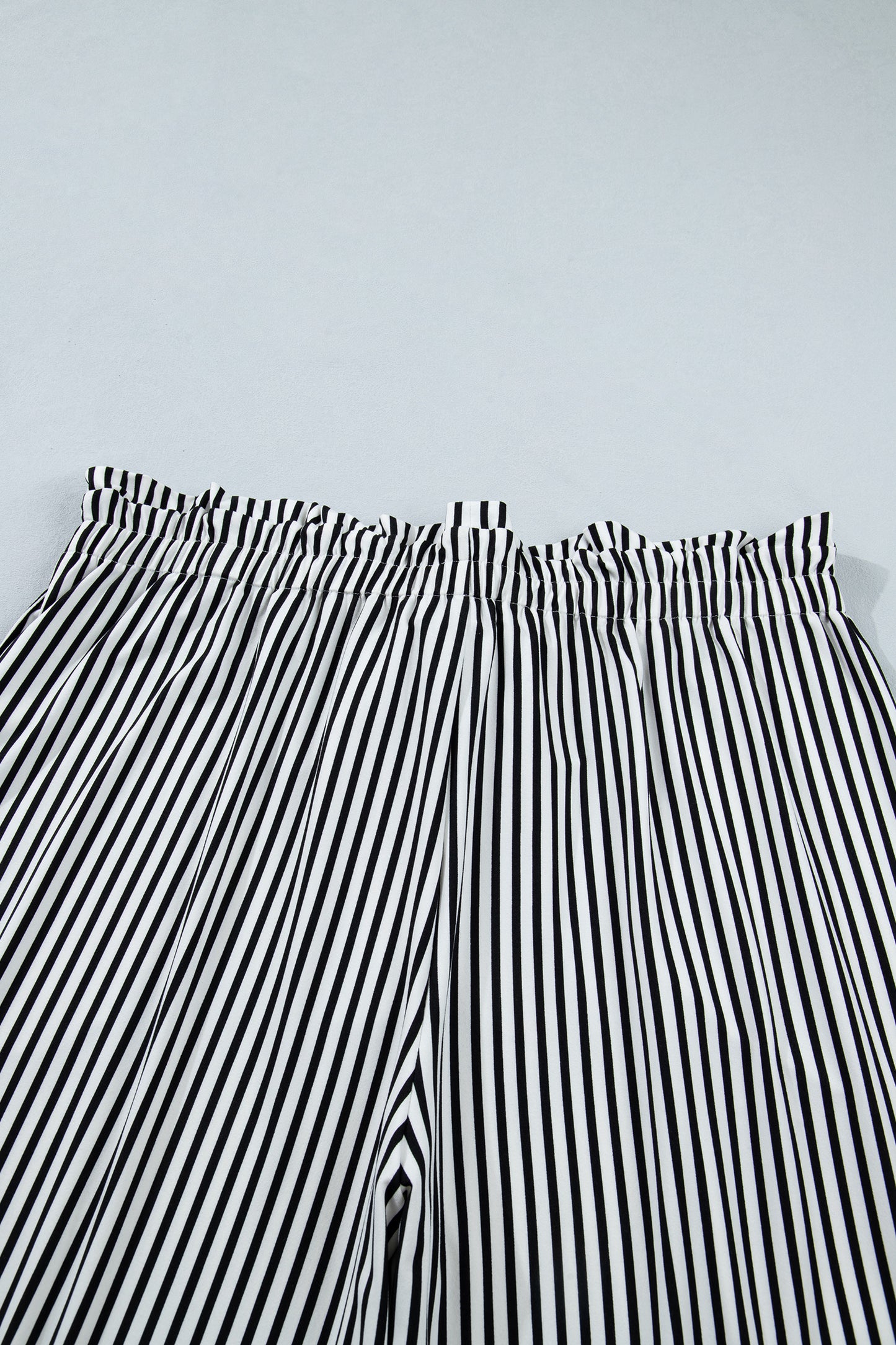 Striped Elastic Bow Waist Straight Leg Pants | Plus Size 1X–4X | Black