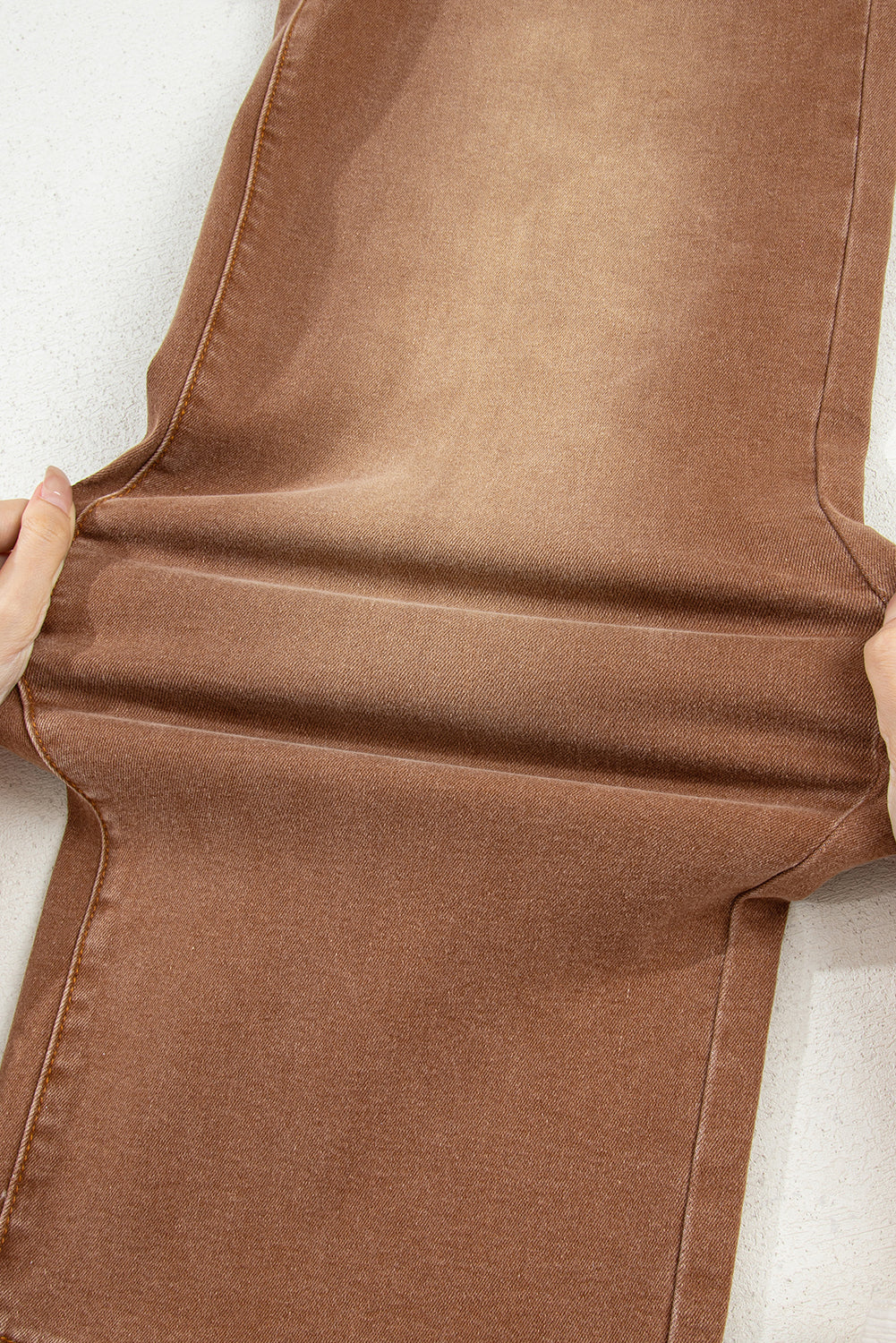 Brown Minimalist Patch Pocket Shift Jeans