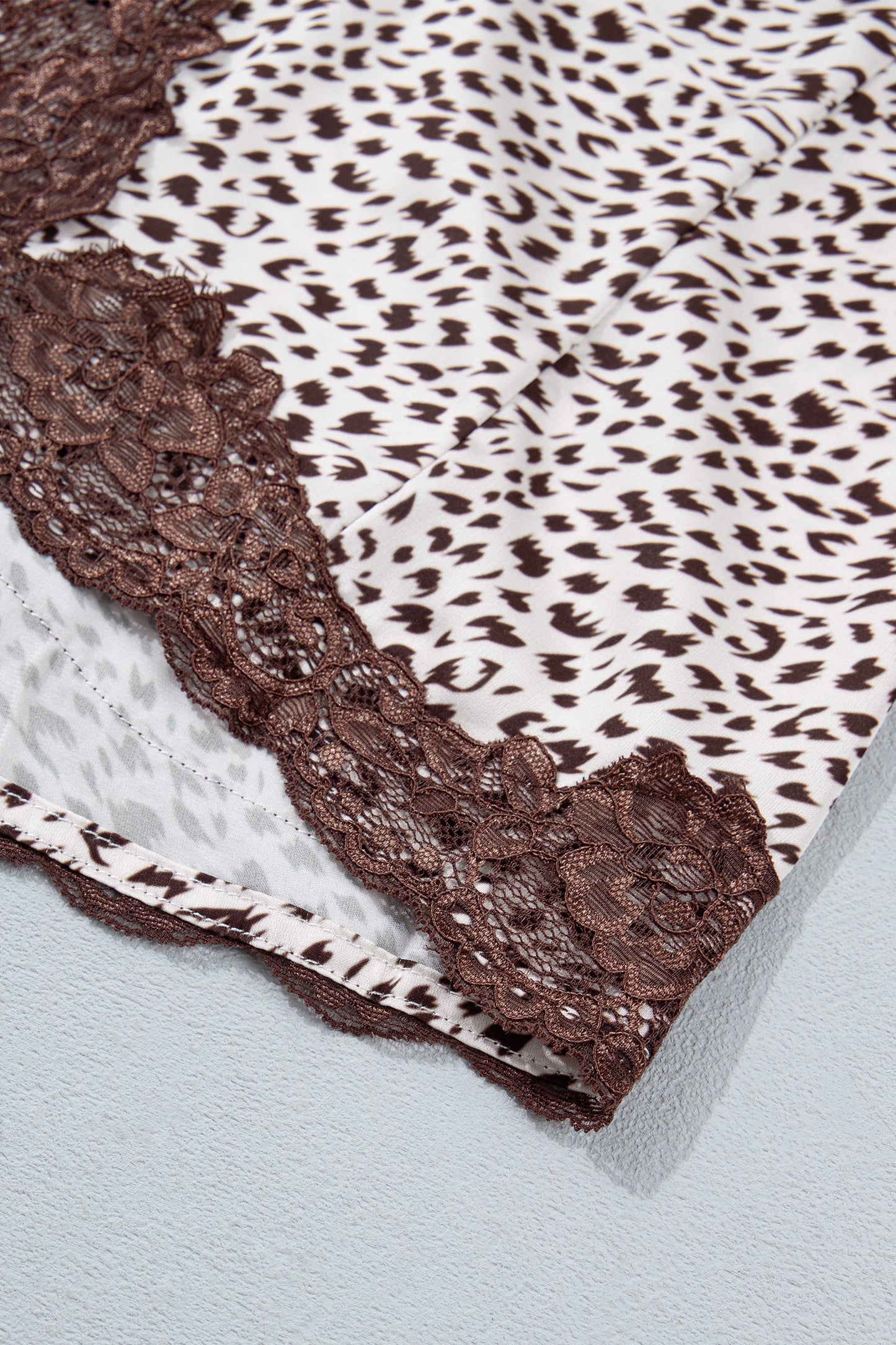 Womens Cheetah Print Maxi Skirt with Lace Trim and Slit S to XL