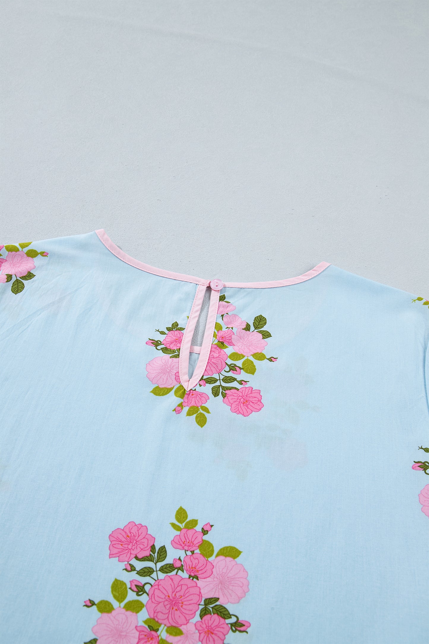 Floral Print 3/4 Sleeve Button Detail Blouse Women S–XL
