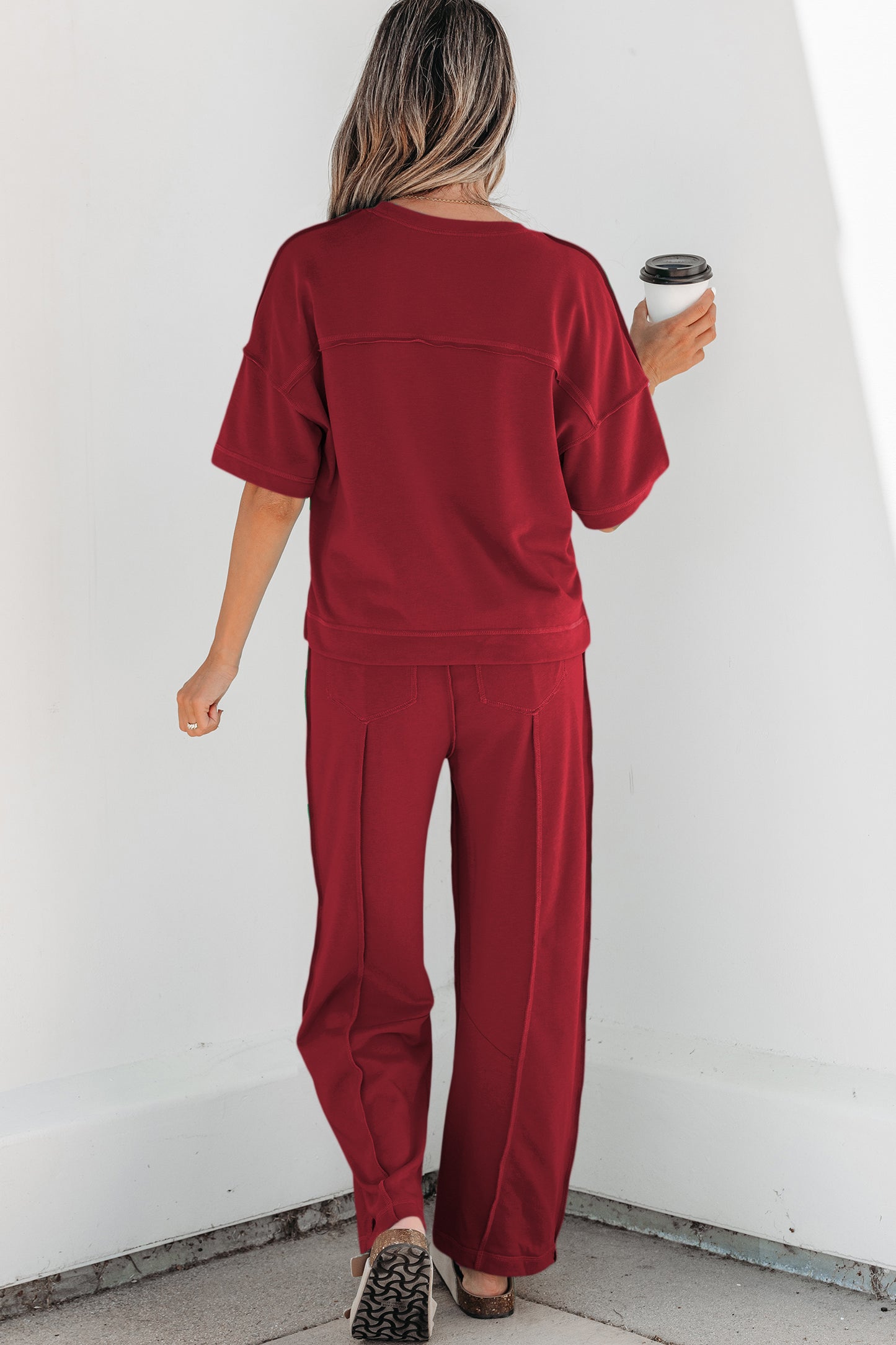 Drop Shoulder Boxy Tee & Barrel Pants Two-Piece Set | S–XL | 5 Colours
