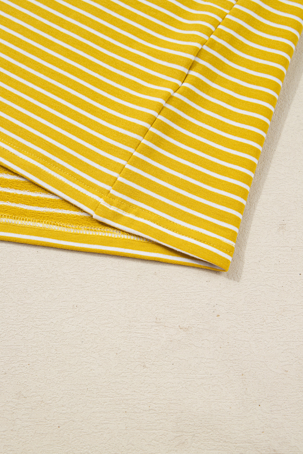 Striped Contrast Floral Sleeve Patchwork Top | Plus Size | Yellow Stripe | 1X–4X