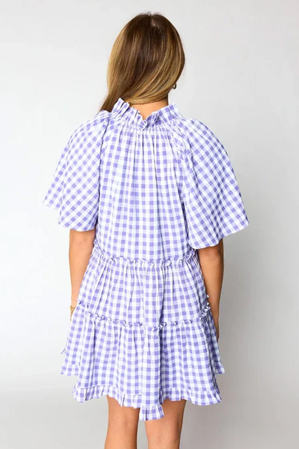 Plaid Babydoll Mini Dress Women S–XL