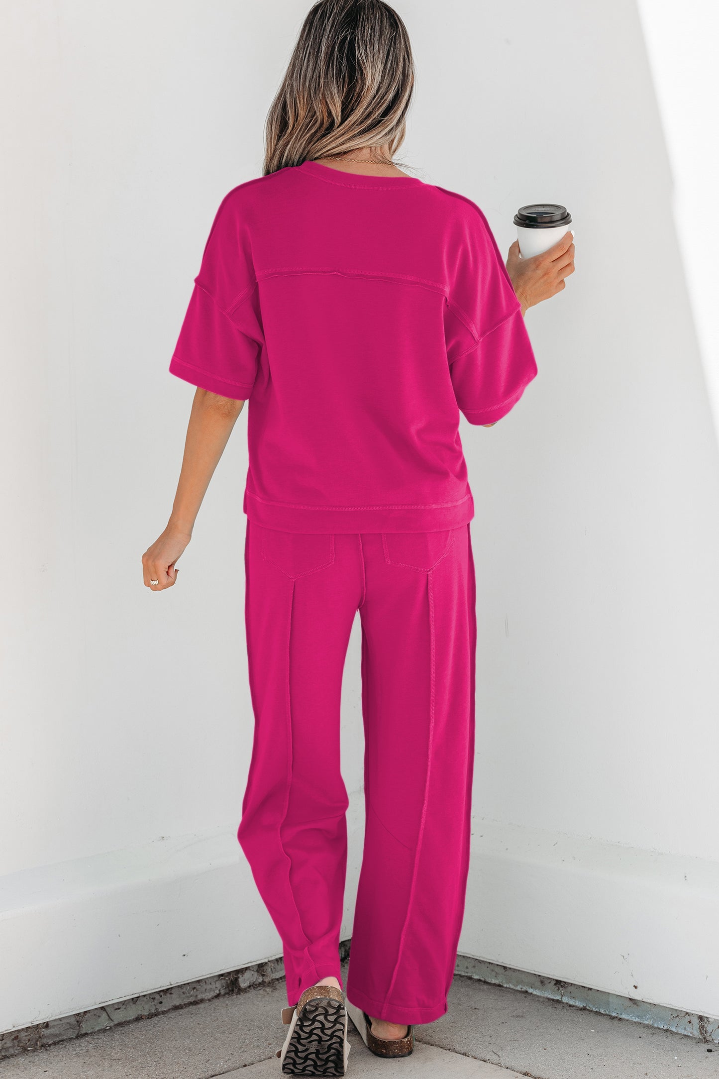 Drop Shoulder Boxy Tee & Barrel Pants Two-Piece Set | S–XL | 5 Colours