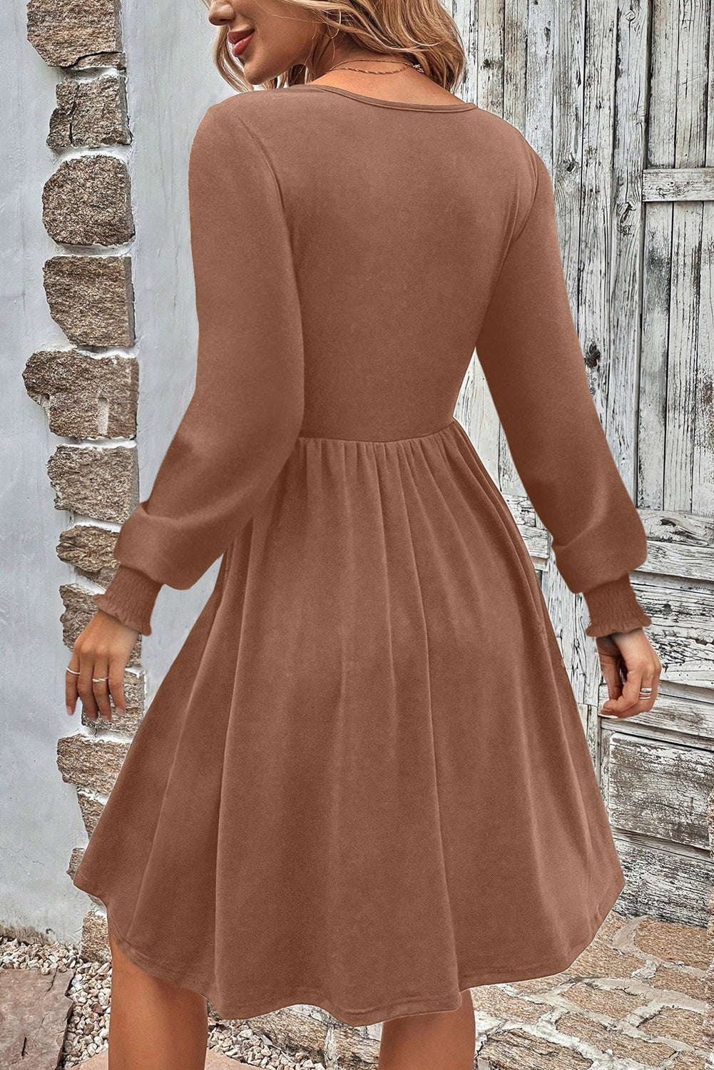 Women's Long Sleeve Button Mini Dress S to 2XL