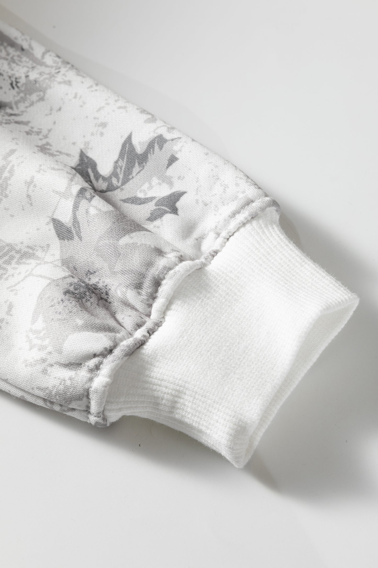 Woodland Camo Hoodie & Sweatpants Set in Light Grey