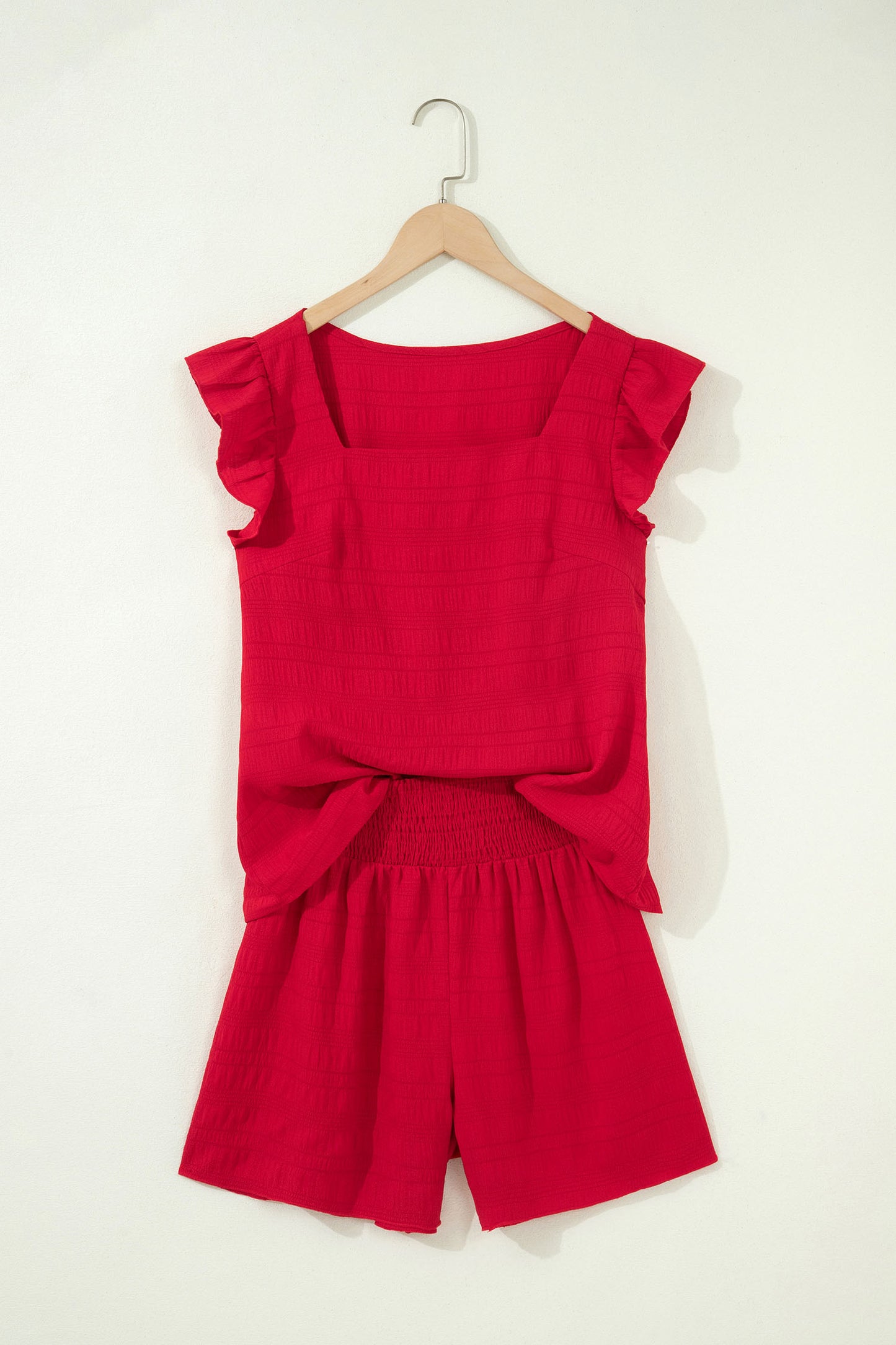 Square Neck Top and High Waist Shorts Set Women S–XL