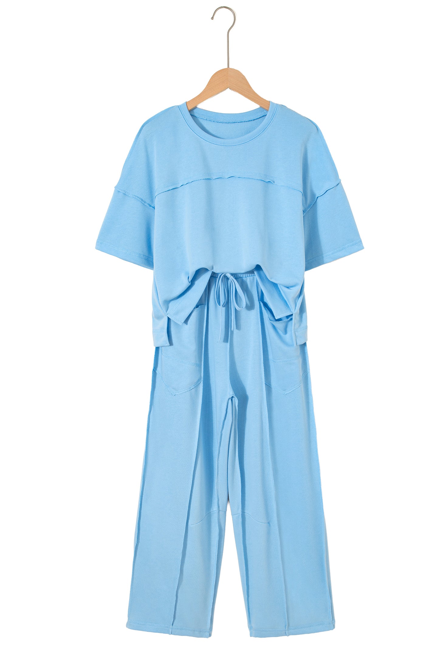 Drop Shoulder Boxy Tee & Barrel Pants Two-Piece Set | S–XL | 5 Colours