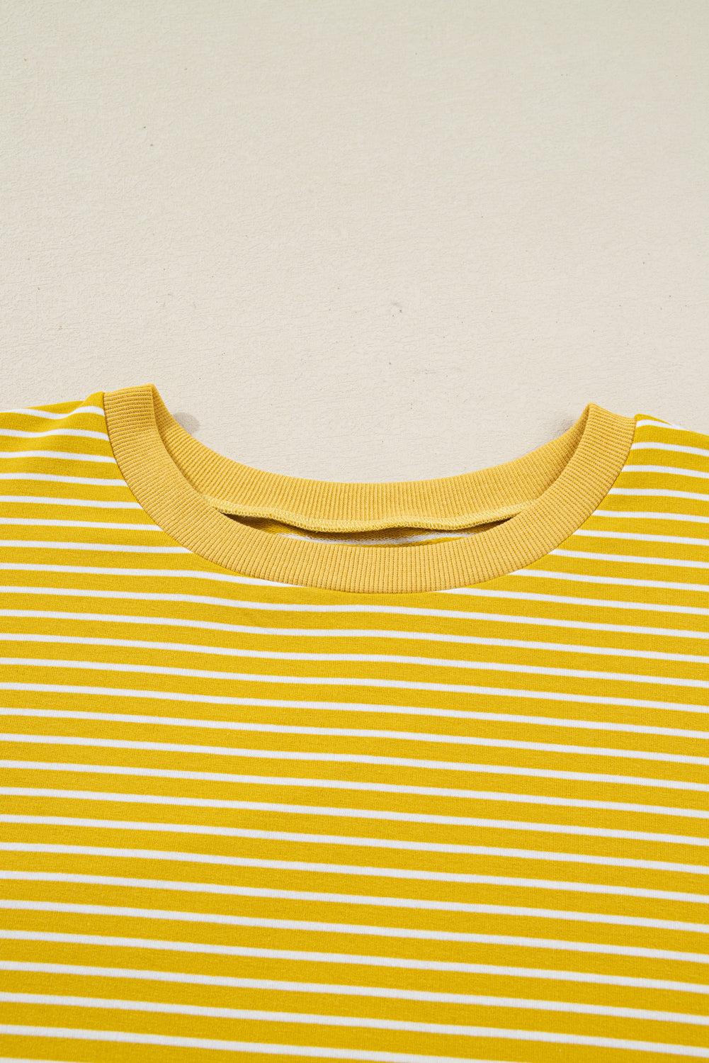 Striped Contrast Floral Sleeve Patchwork Top | Plus Size | Yellow Stripe | 1X–4X