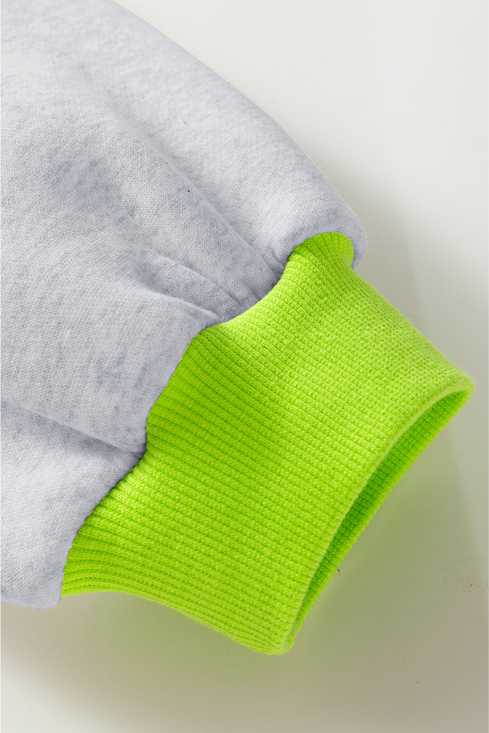 Contrast Banding Patchwork Puff Sleeve Sweatshirt