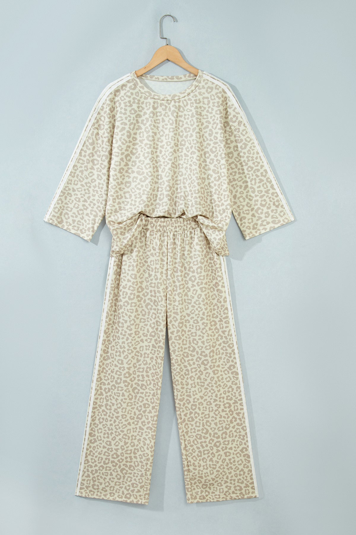 Women's Leopard Print Varsity Two Piece Set S to XL