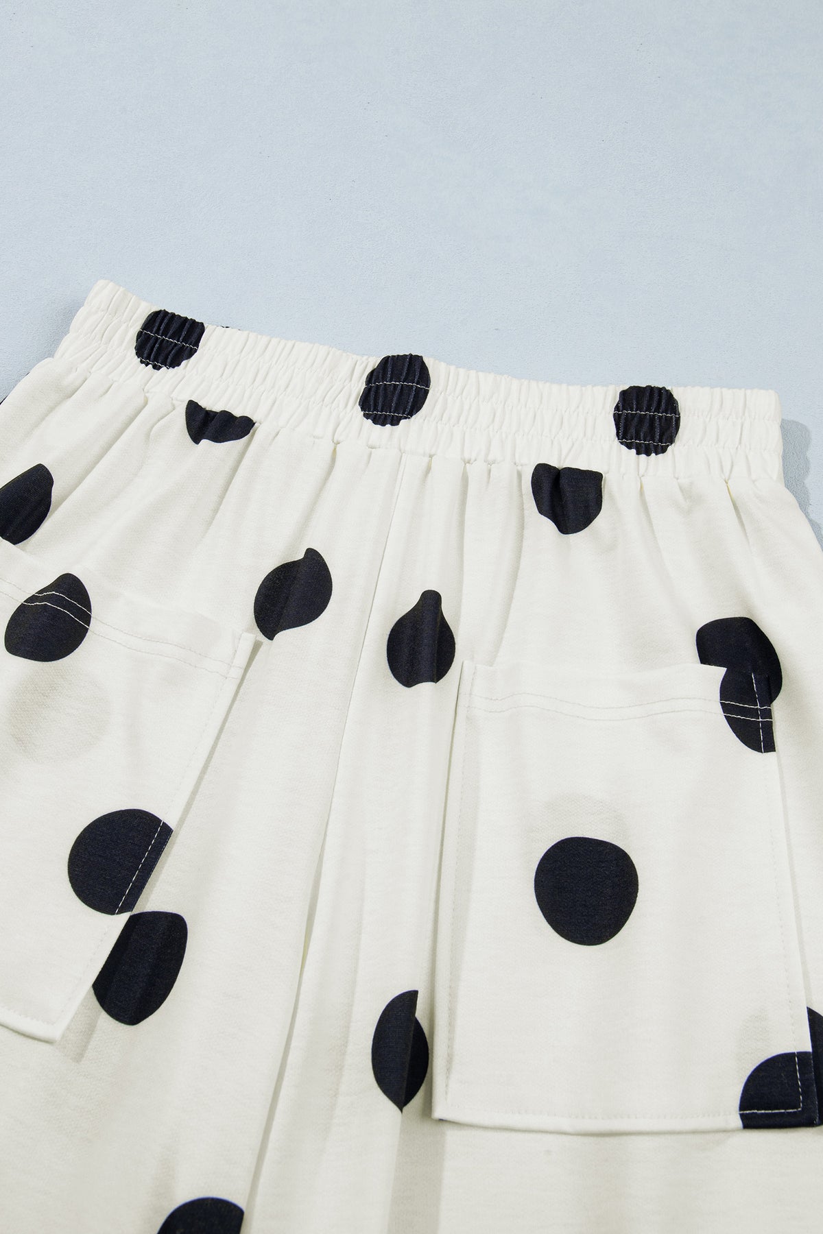 Women's Polka Dot Wide Leg Elastic Waist Pants S to XL