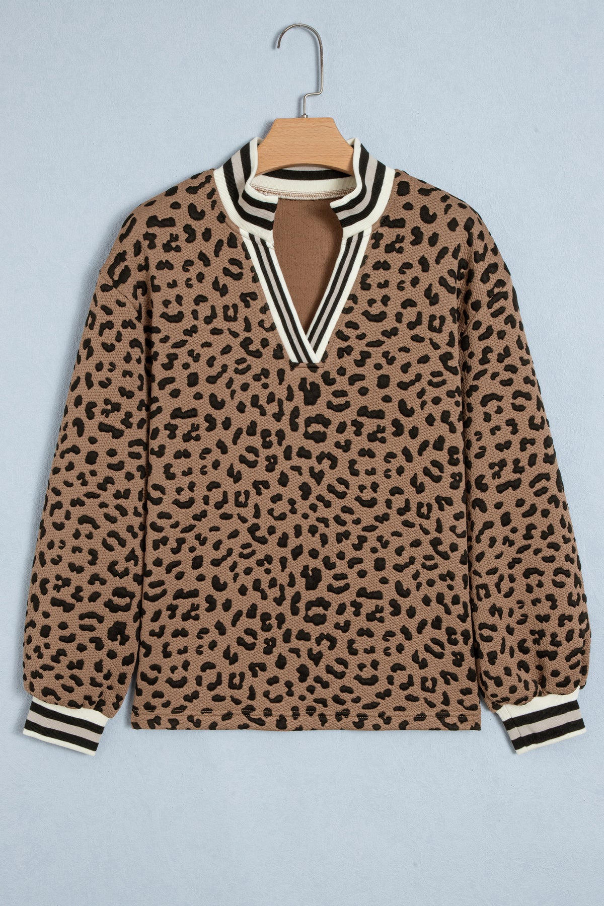 Womens Brown Leopard Print Long Sleeve Top S to XL