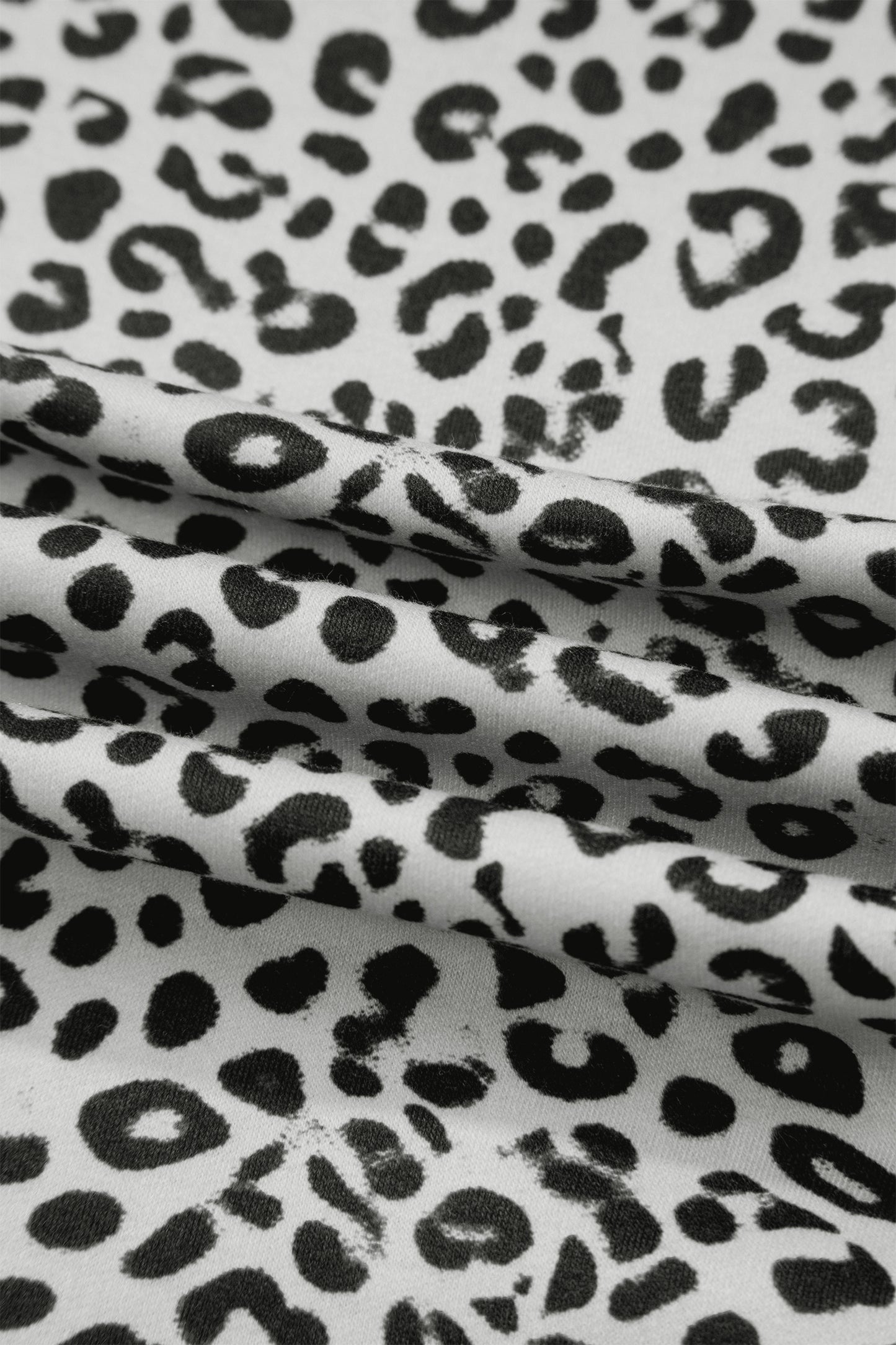 Animal Print Wide Leg Terry Knit Pants