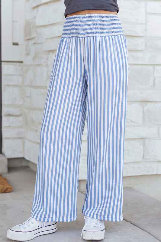 Striped High Waist Loose Summer Pants Women S–2XL