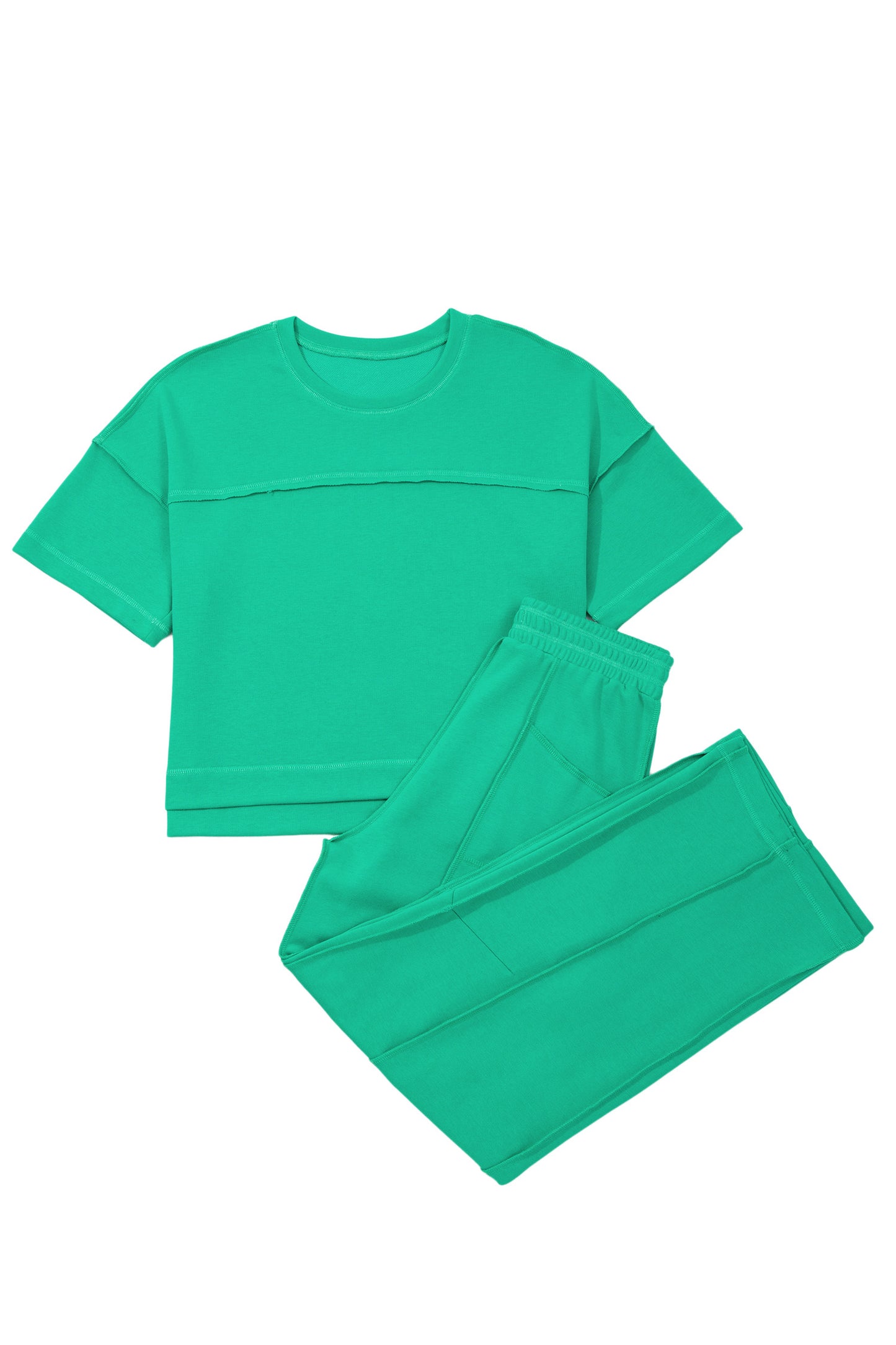 Drop Shoulder Boxy Tee & Barrel Pants Two-Piece Set | S–XL | 5 Colours