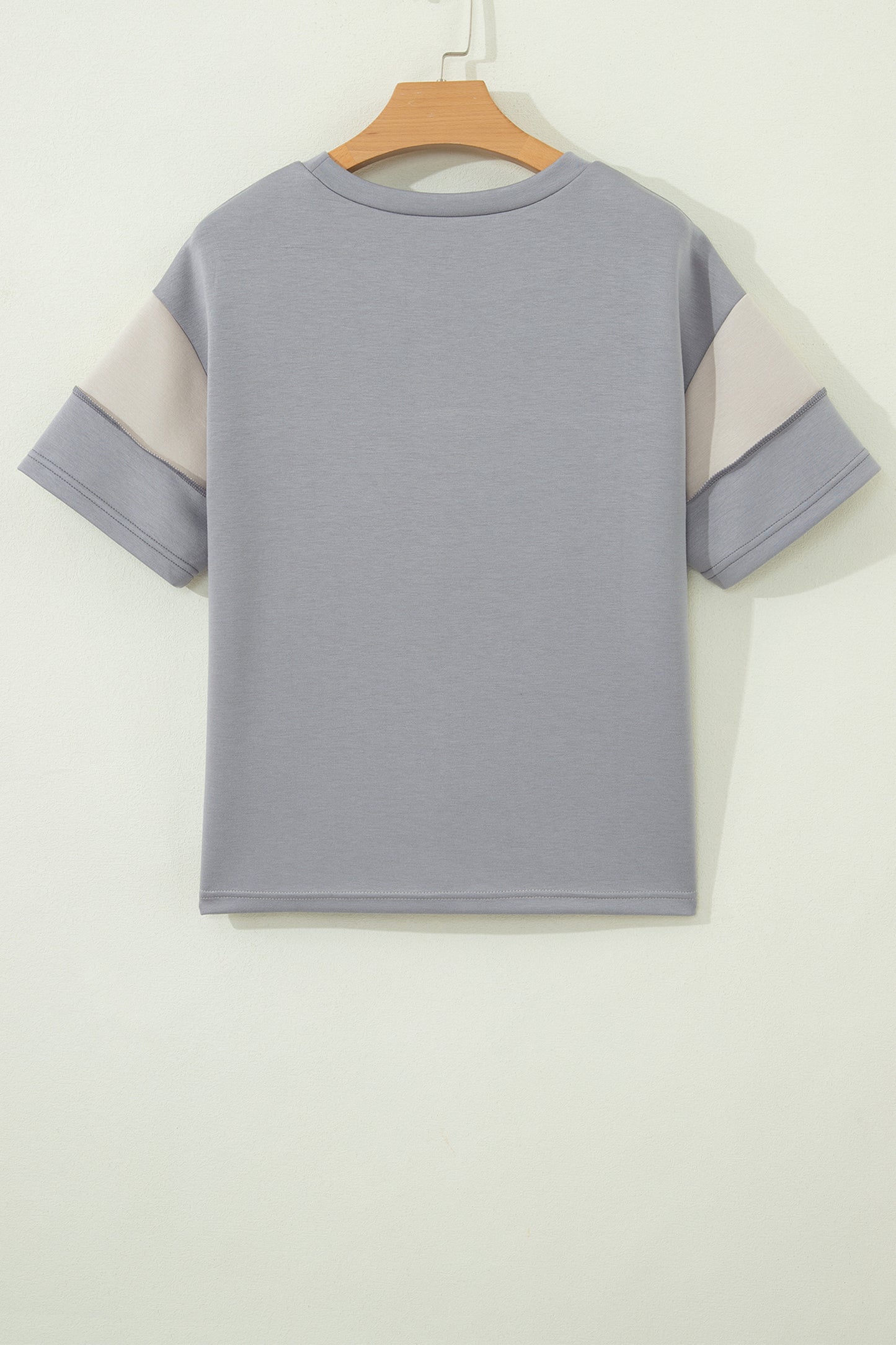 Grey Camo Colorblock Raw Seam Patchwork Tee | S–XL